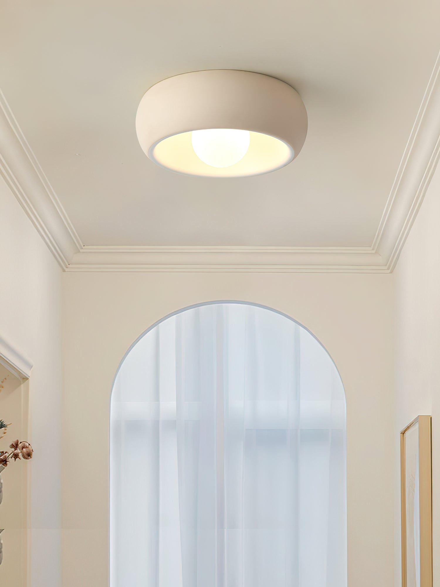 Talemu Modern Minimalist Round Glass Ceiling Light-Neutral Decor