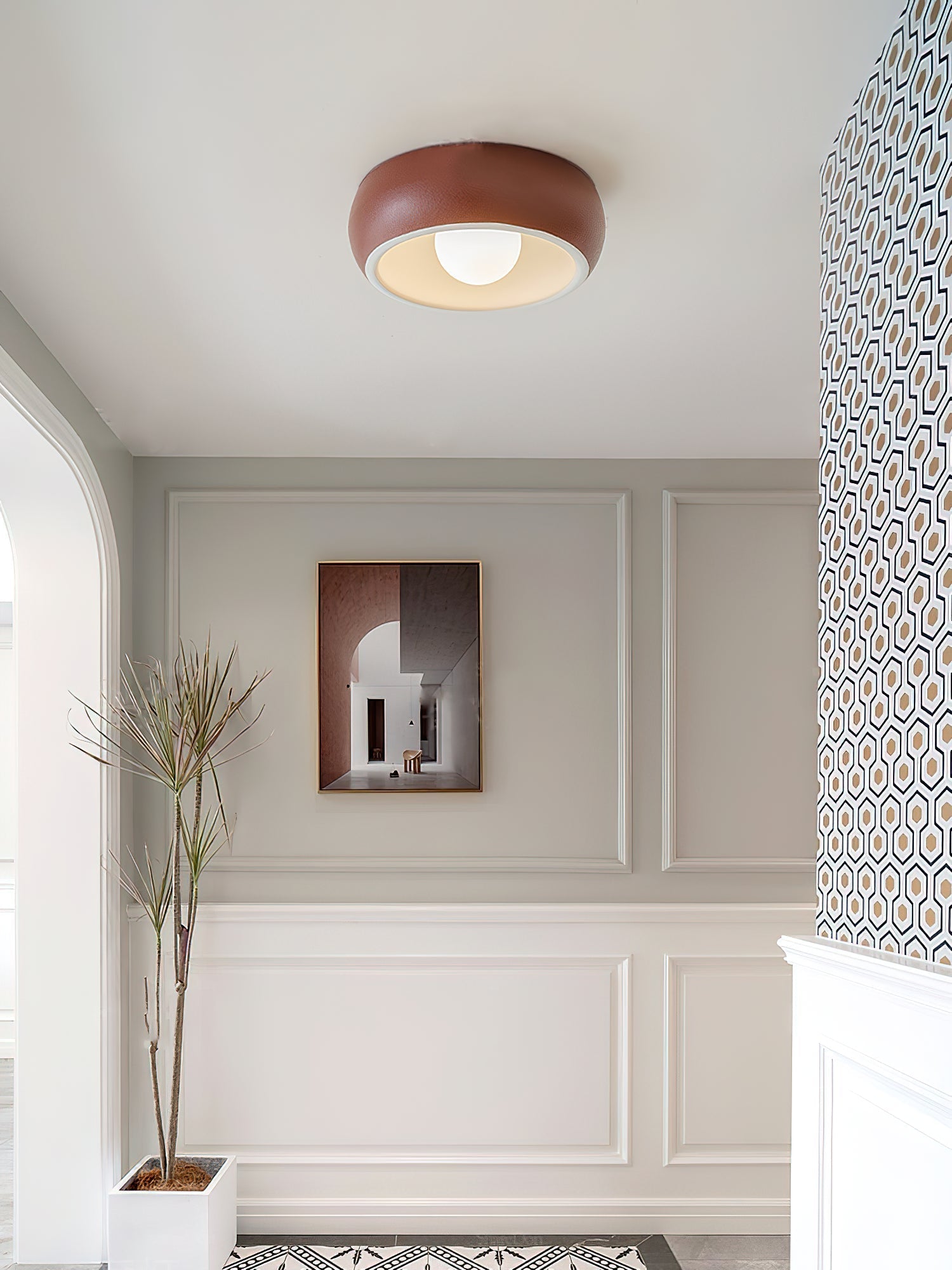 Talemu Modern Minimalist Round Glass Ceiling Light-Neutral Decor