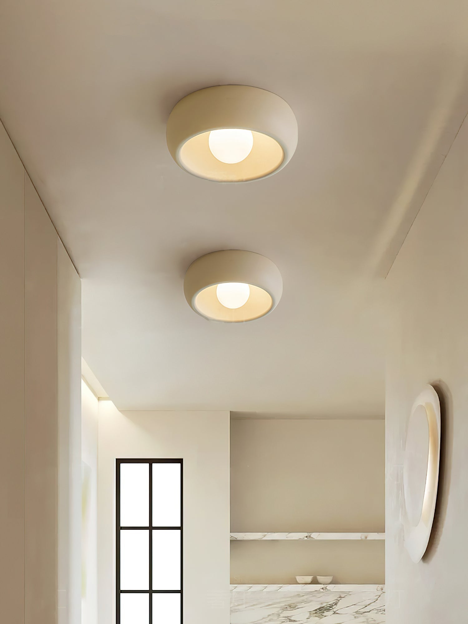 Talemu Modern Minimalist Round Glass Ceiling Light-Neutral Decor