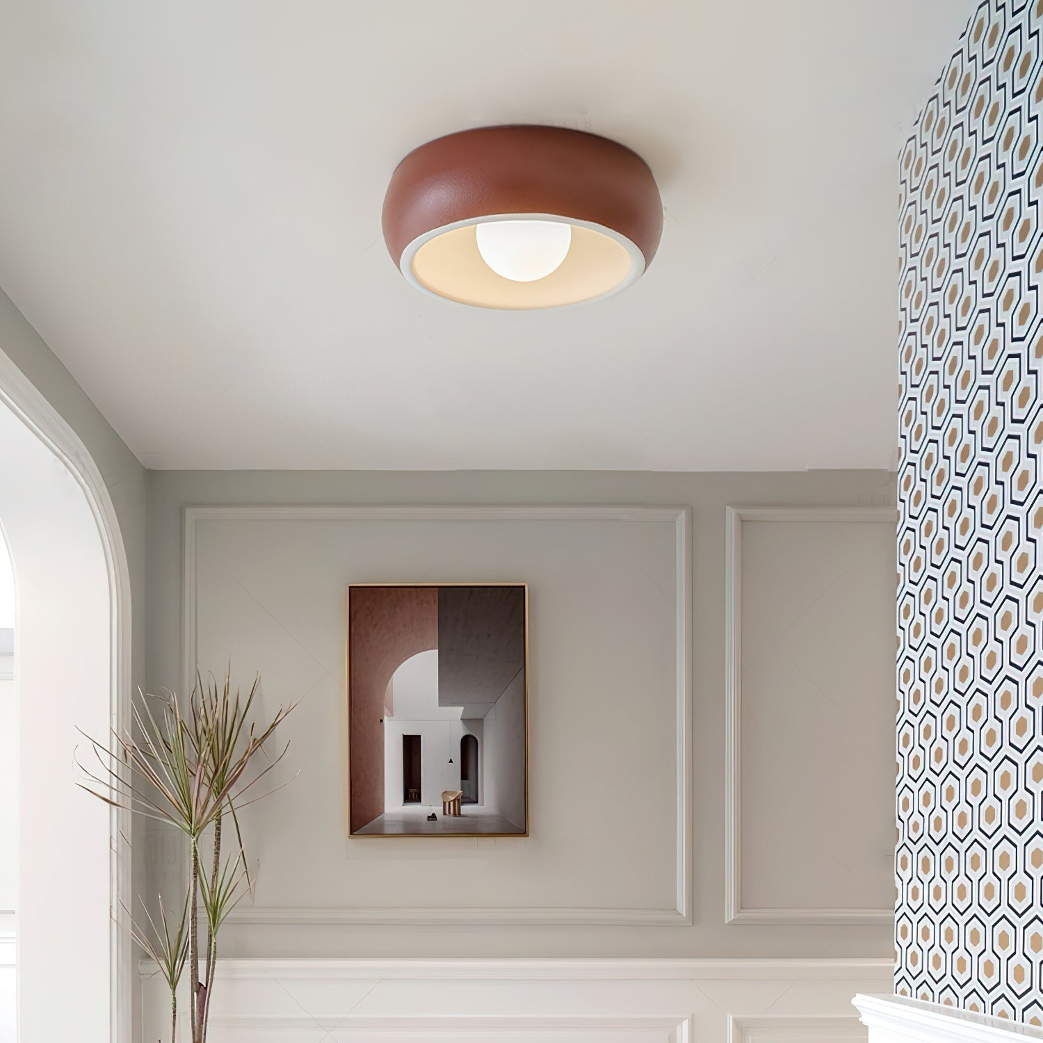 Talemu Modern Minimalist Round Glass Ceiling Light-Neutral Decor