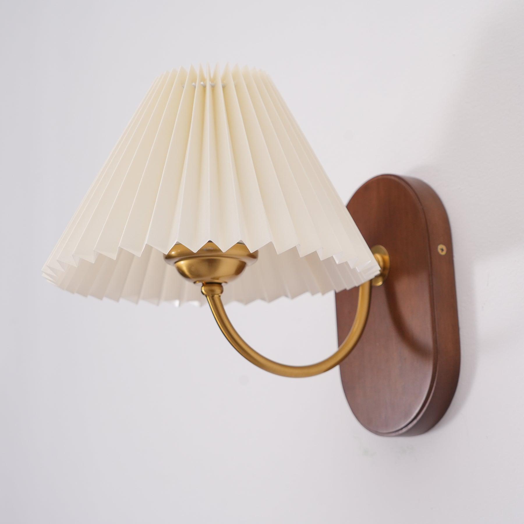 Solenne Vintage Pleated Shade Wall Lamp