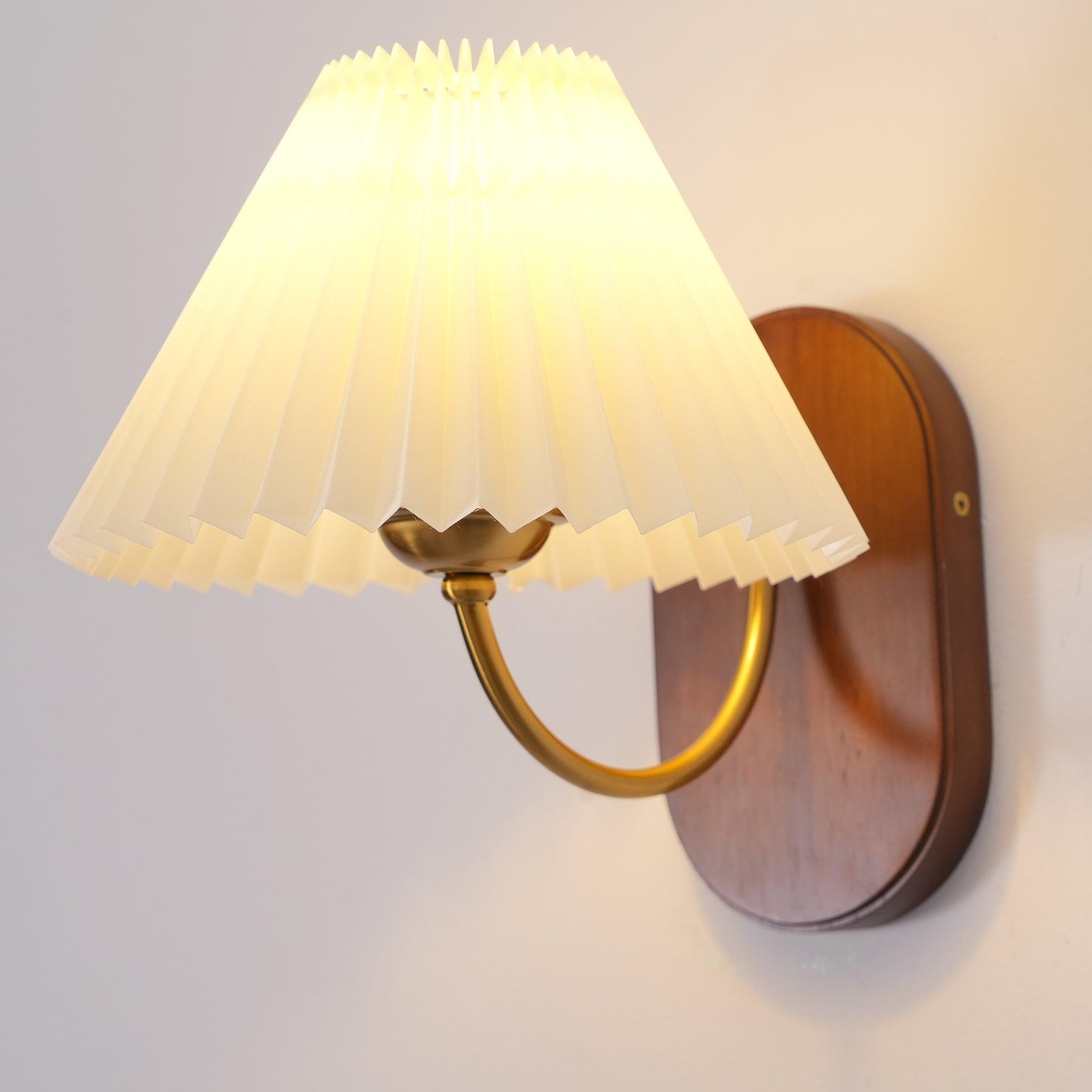 Solenne Vintage Pleated Shade Wall Lamp