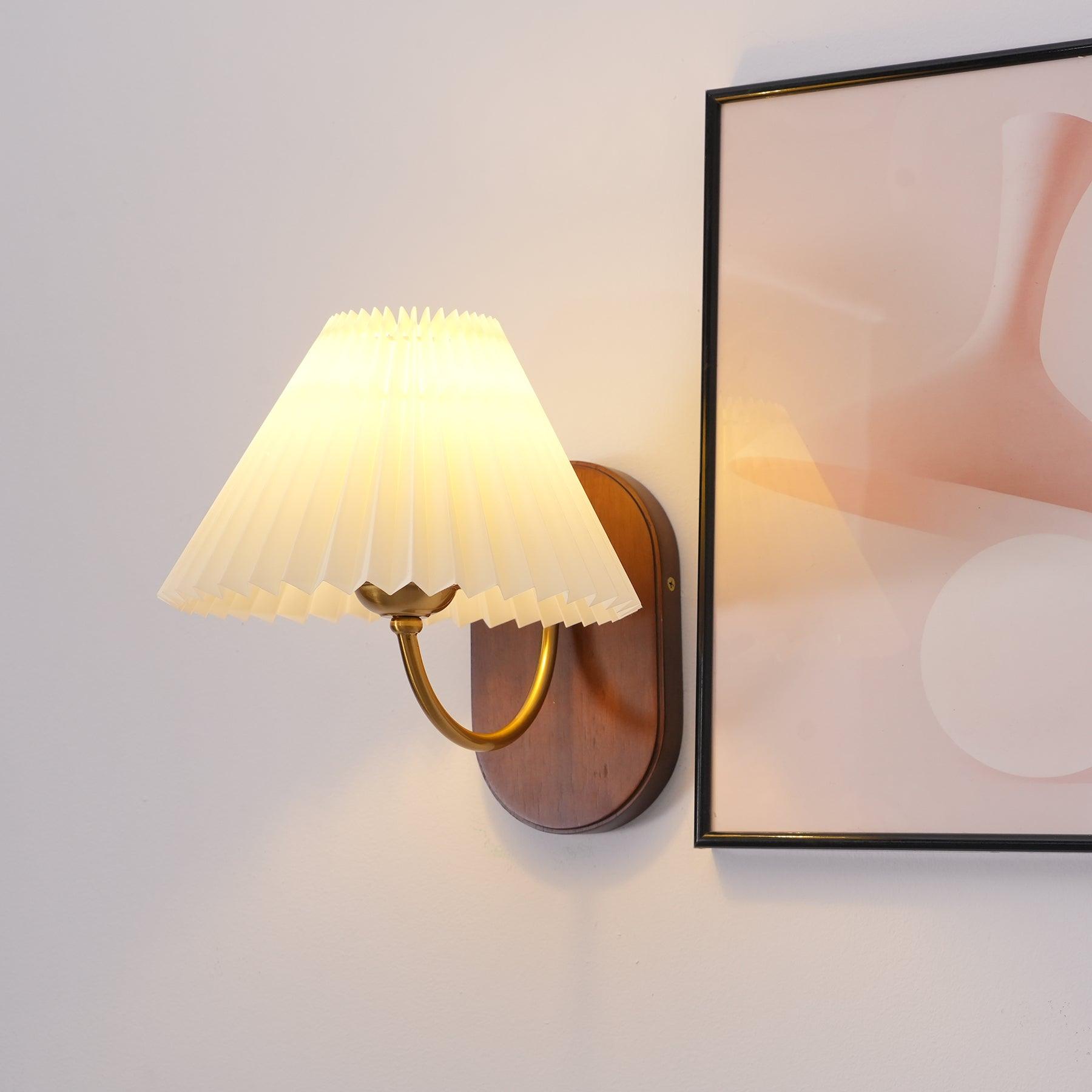 Solenne Vintage Pleated Shade Wall Lamp