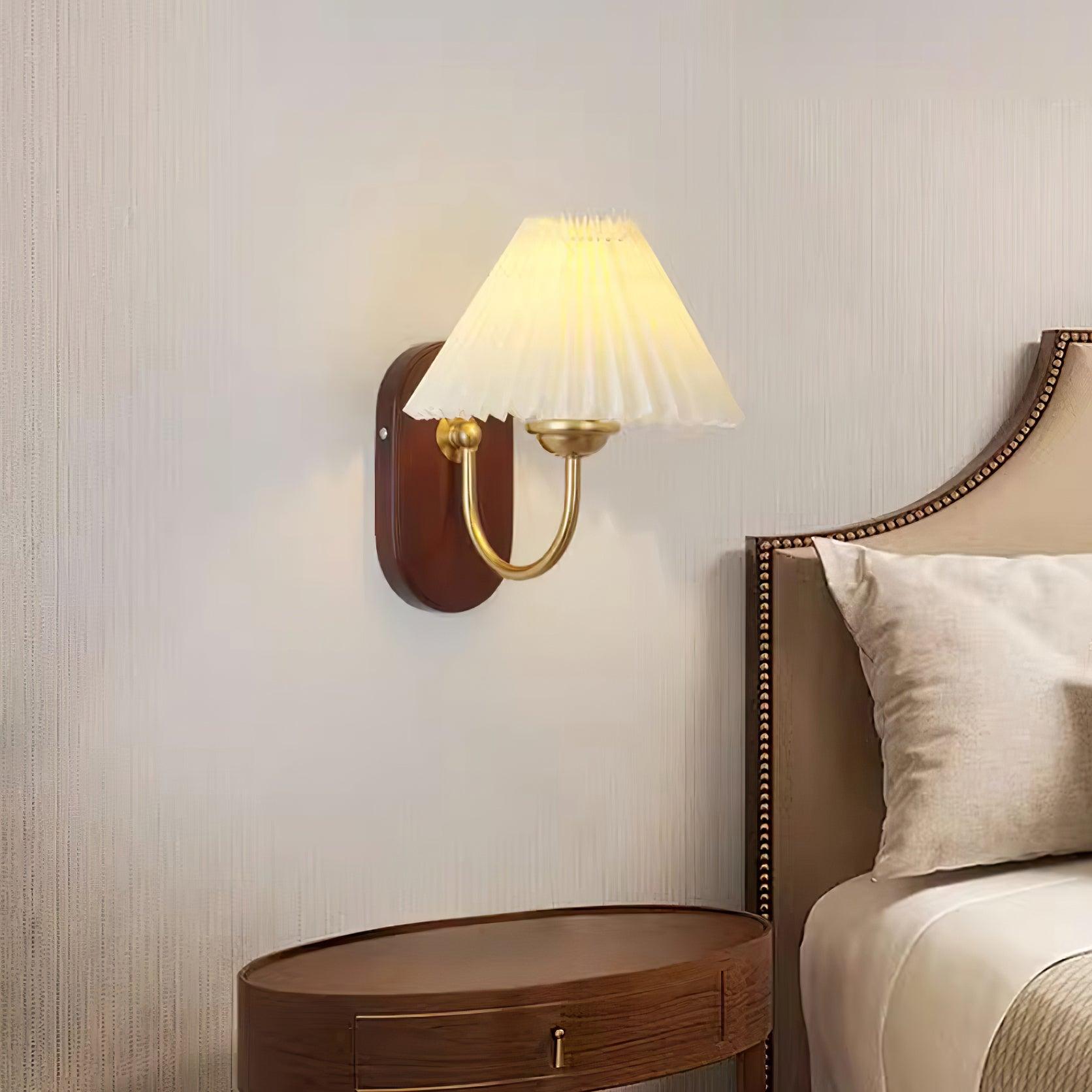 Solenne Vintage Pleated Shade Wall Lamp