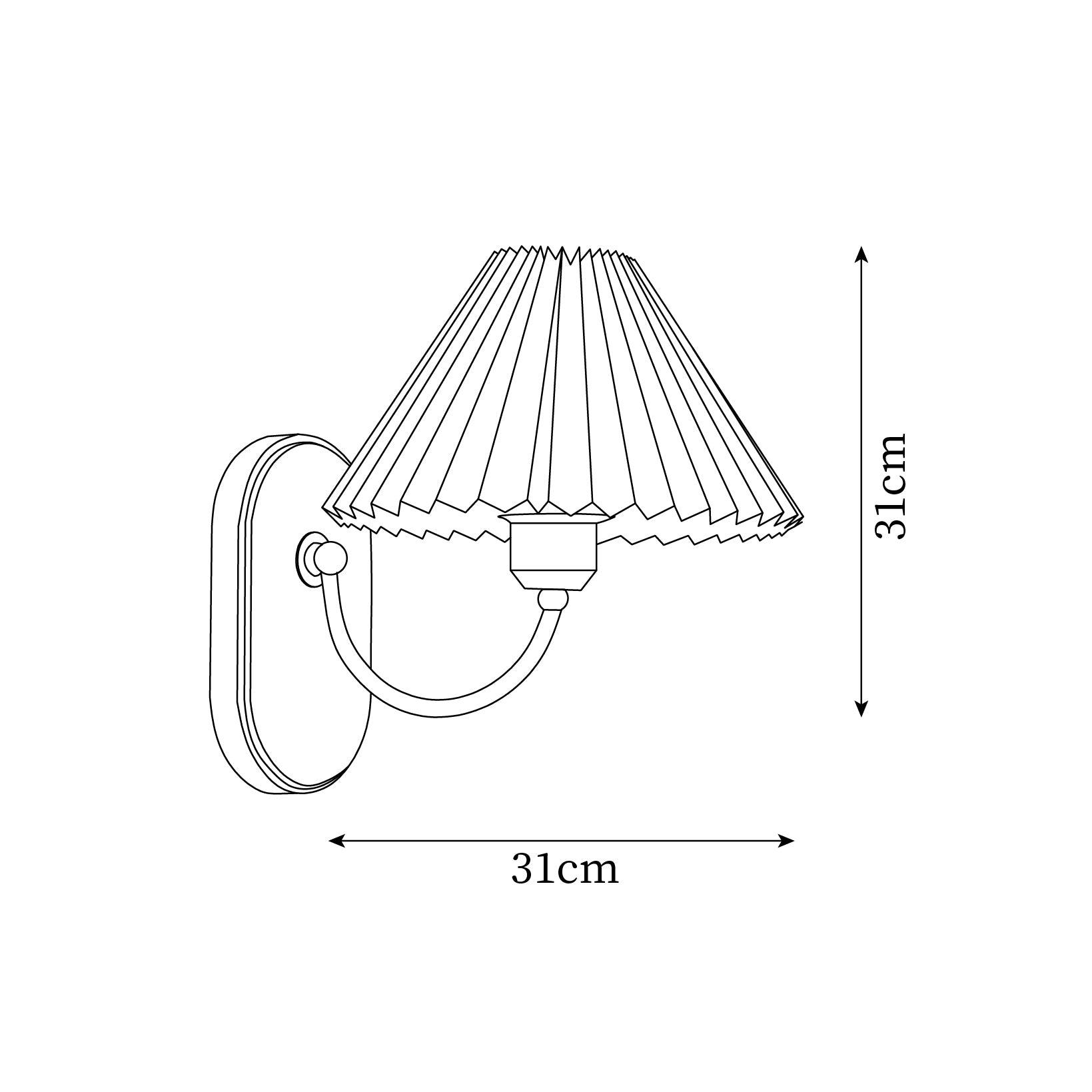 Solenne Vintage Pleated Shade Wall Lamp