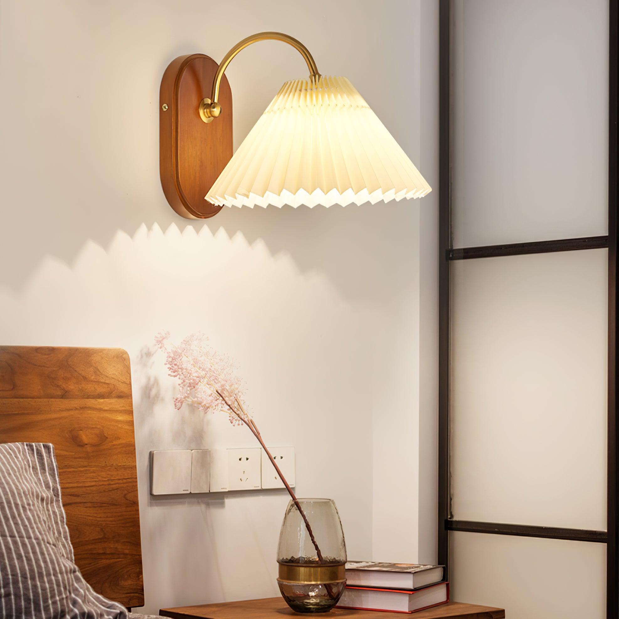 Solenne Vintage Pleated Shade Wall Lamp