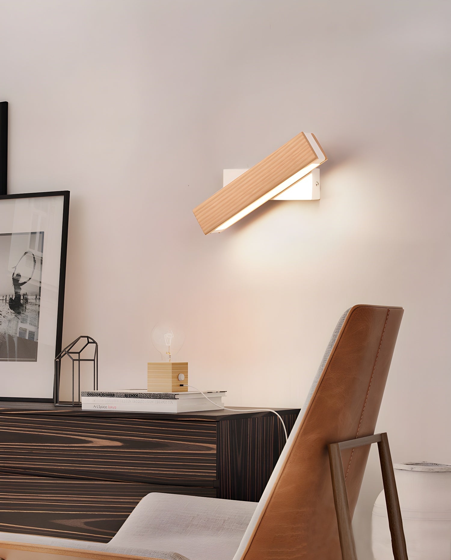 Nave Wood & Acrylic Wall Light-Neutral Decor