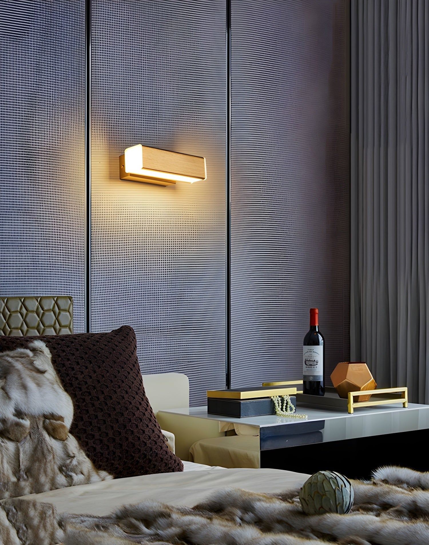 Nave Wood & Acrylic Wall Light-Neutral Decor