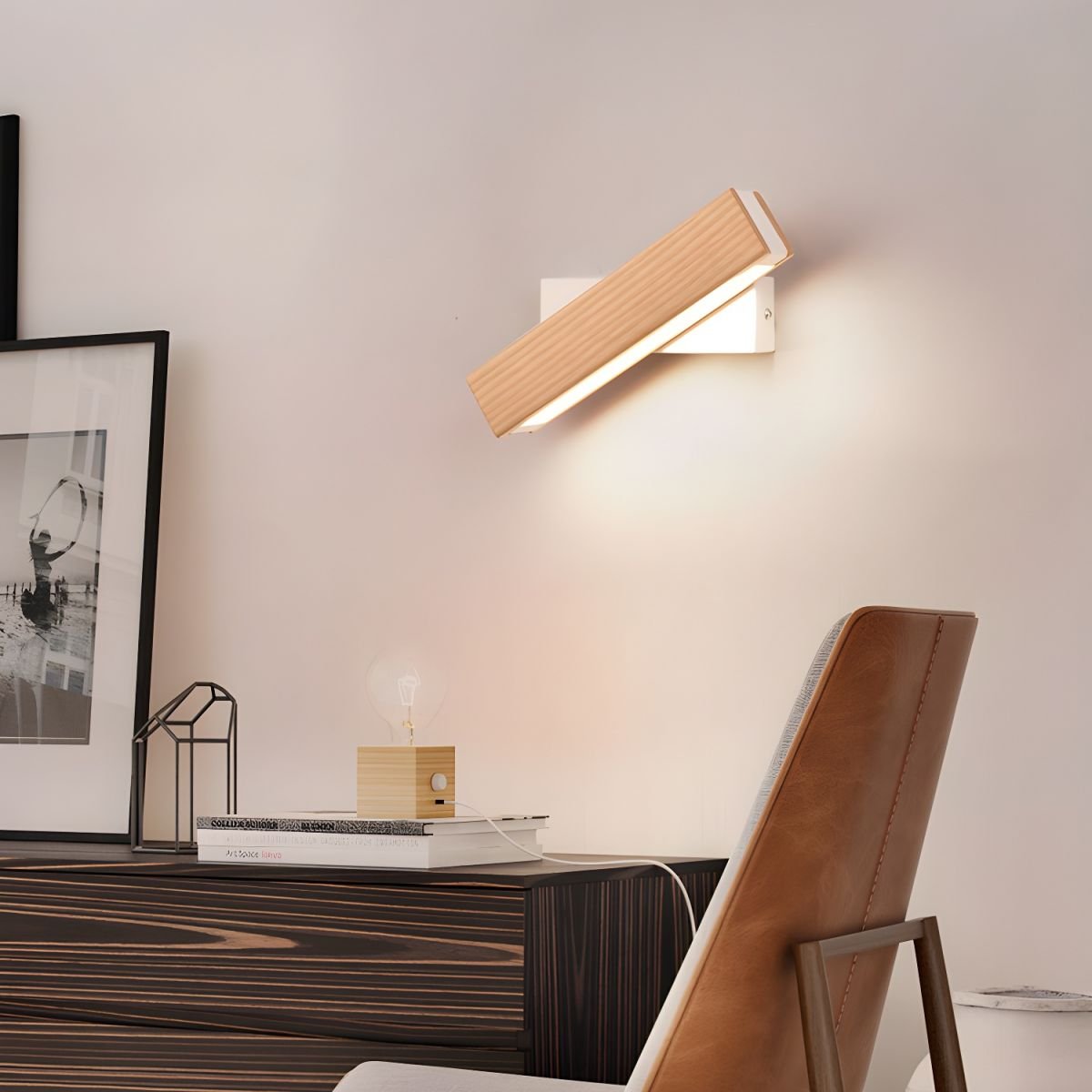 Nave Wood & Acrylic Wall Light-Neutral Decor