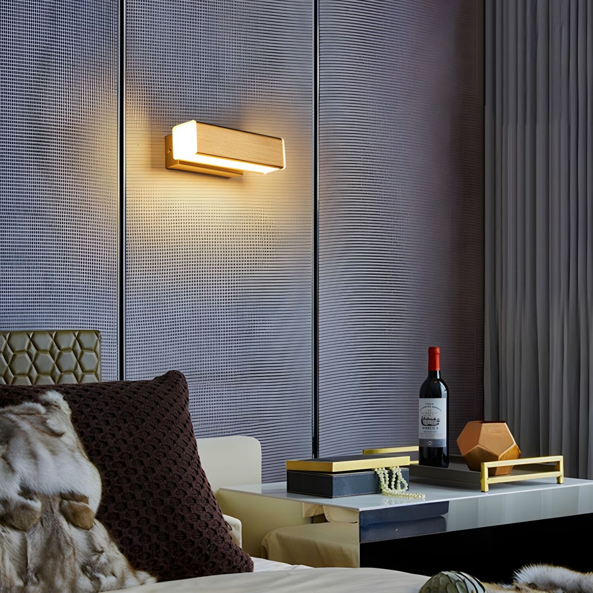 Nave Wood & Acrylic Wall Light-Neutral Decor