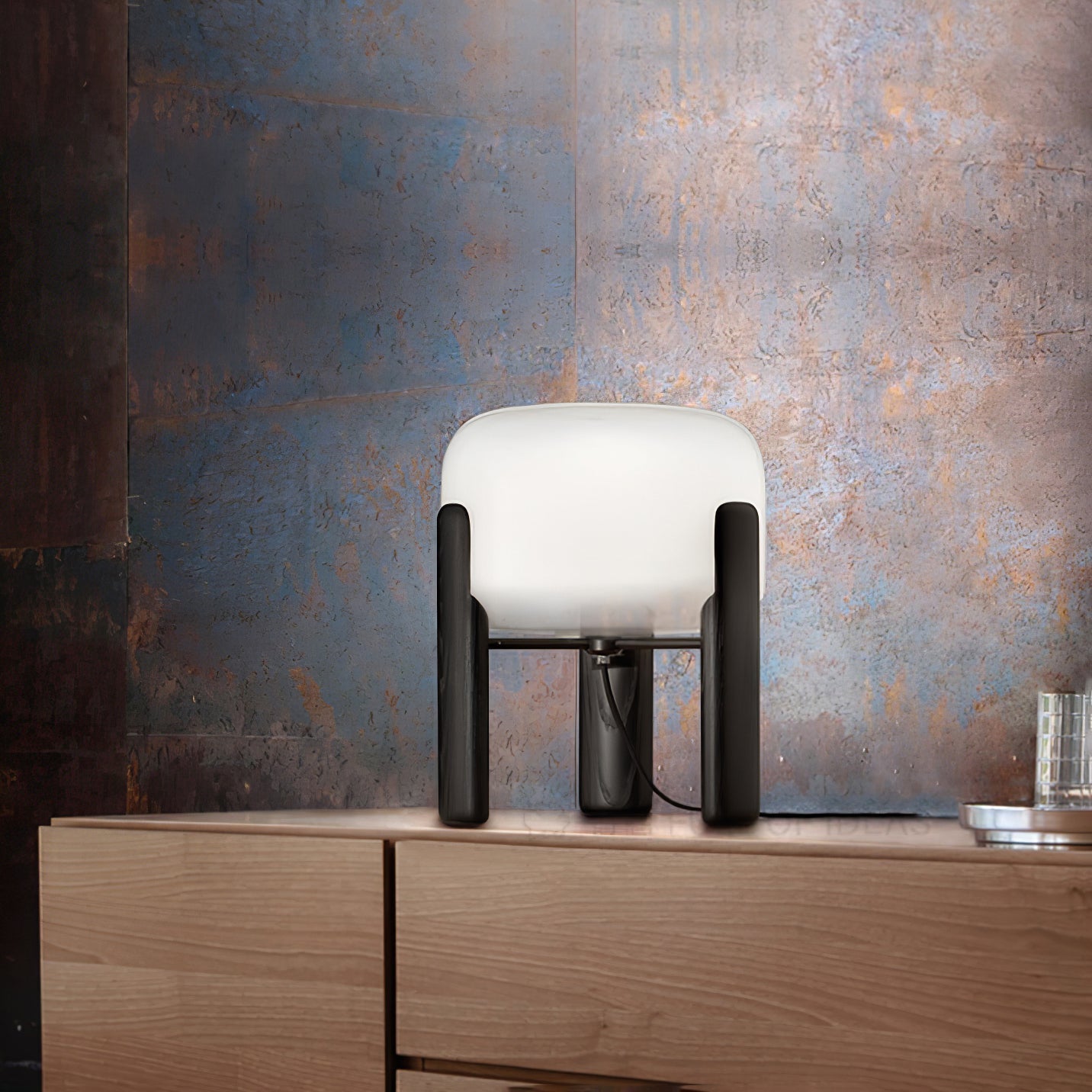 Elden Wood & Glass Table Lamp-Neutral Decor