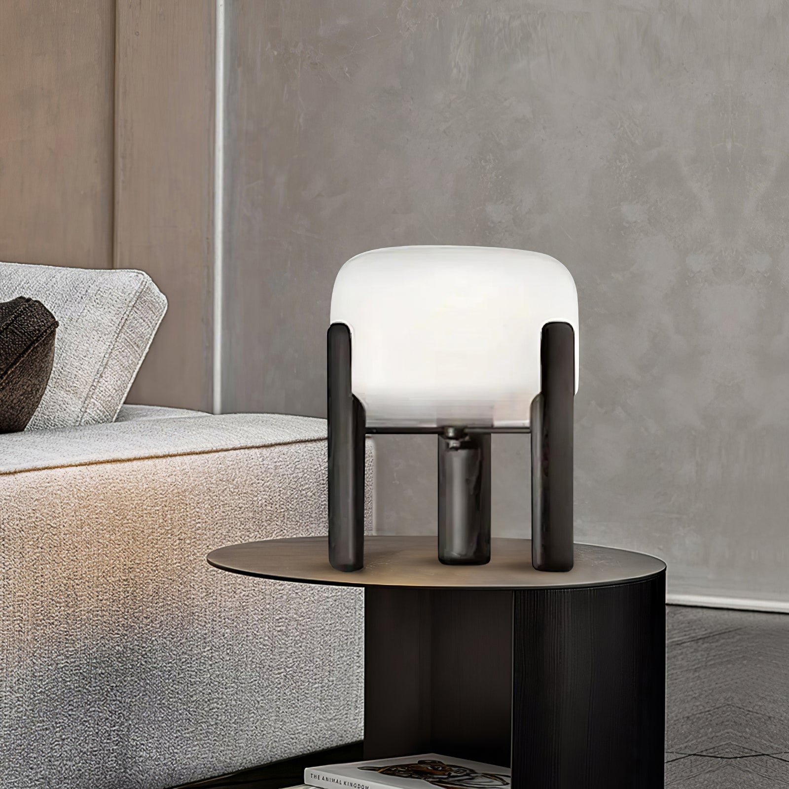 Elden Wood & Glass Table Lamp-Neutral Decor