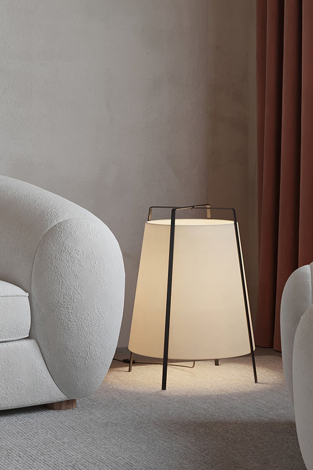 Zild Fabric Scandinavian Table Lamp-Neutral Decor