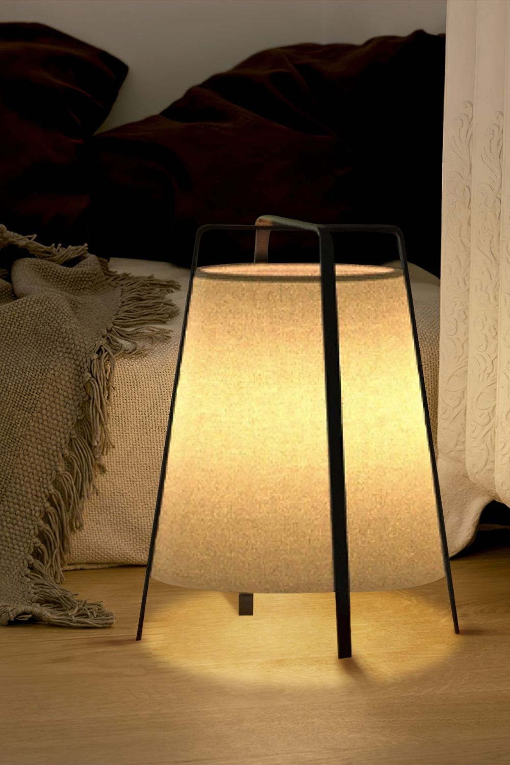 Zild Fabric Scandinavian Table Lamp-Neutral Decor