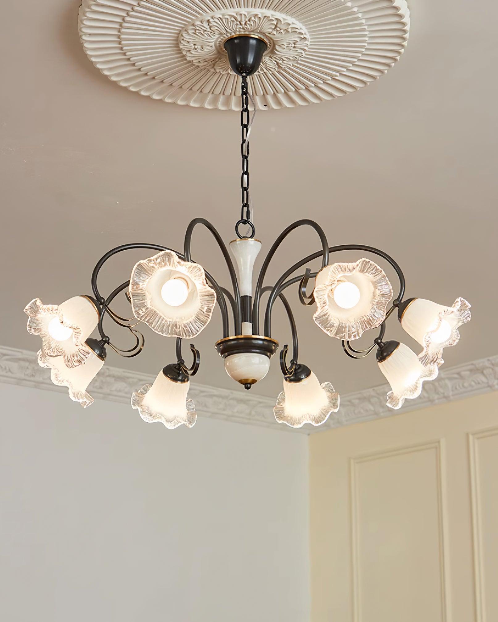 Umiron Gothic Iron Glass Chandelier-Neutral Decor