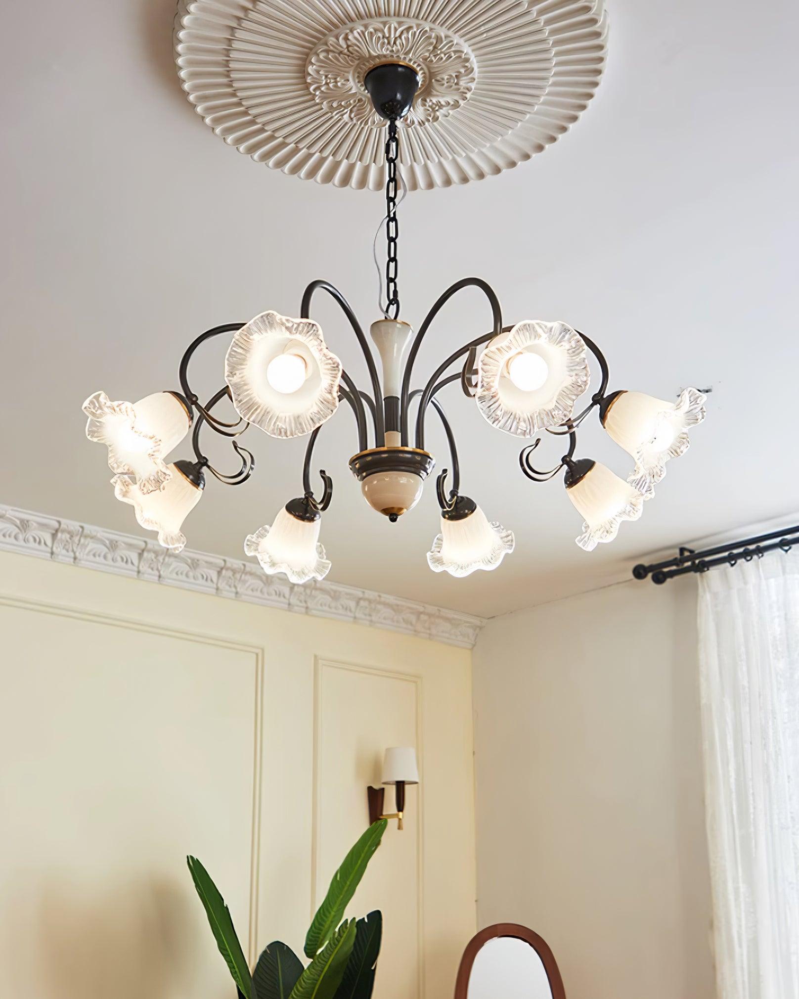 Umiron Gothic Iron Glass Chandelier-Neutral Decor