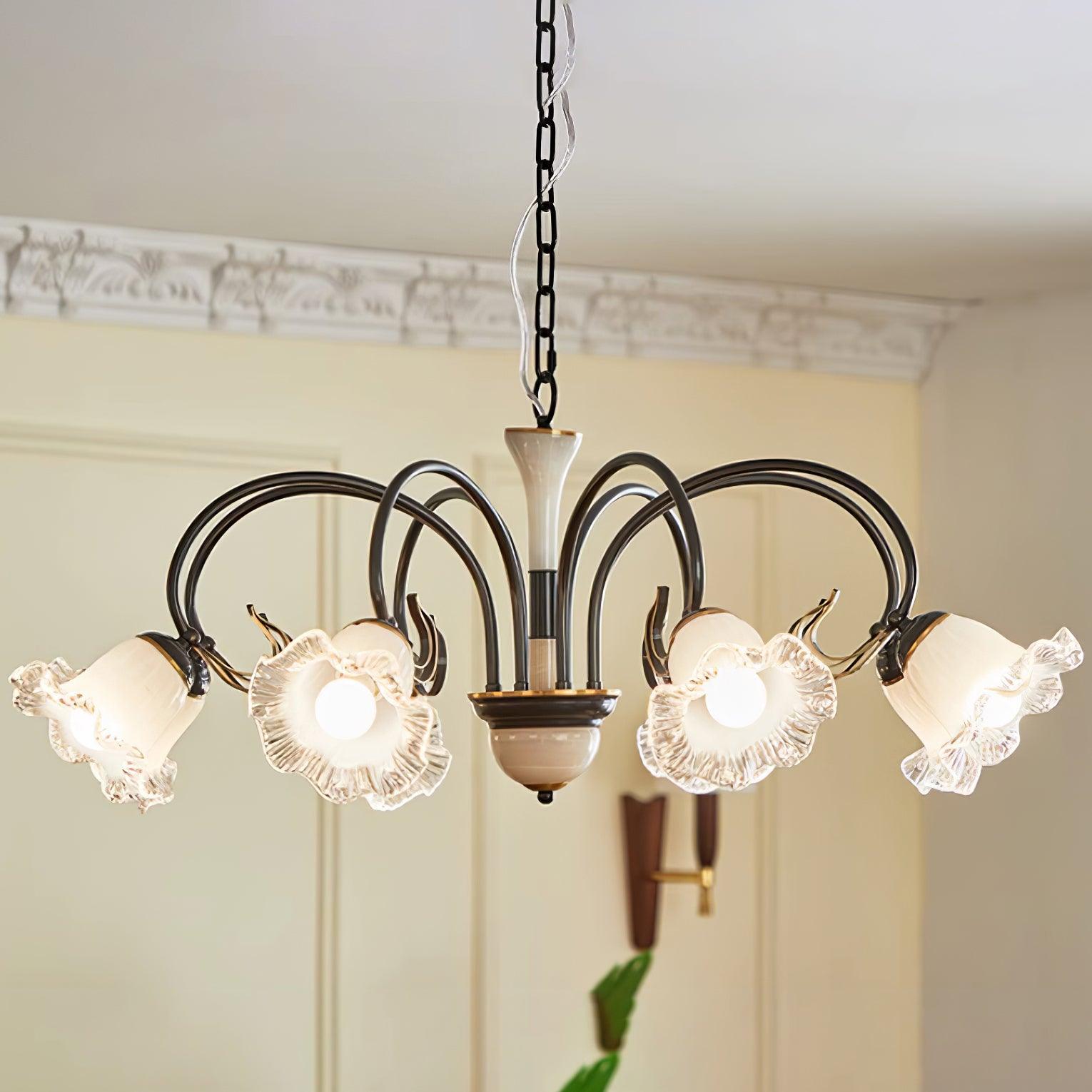 Umiron Gothic Iron Glass Chandelier-Neutral Decor