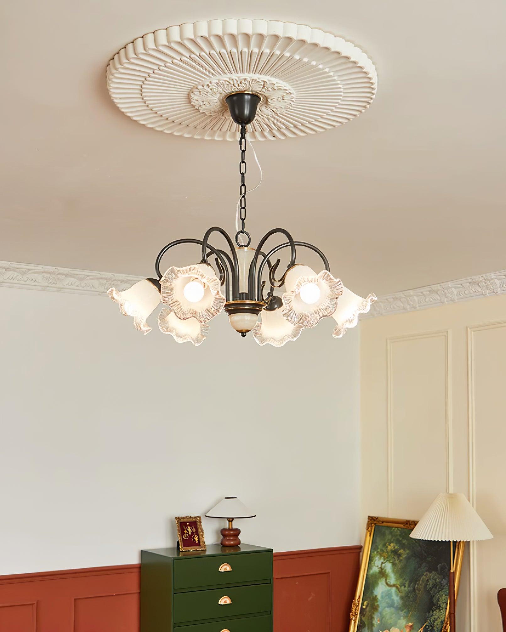 Umiron Gothic Iron Glass Chandelier-Neutral Decor