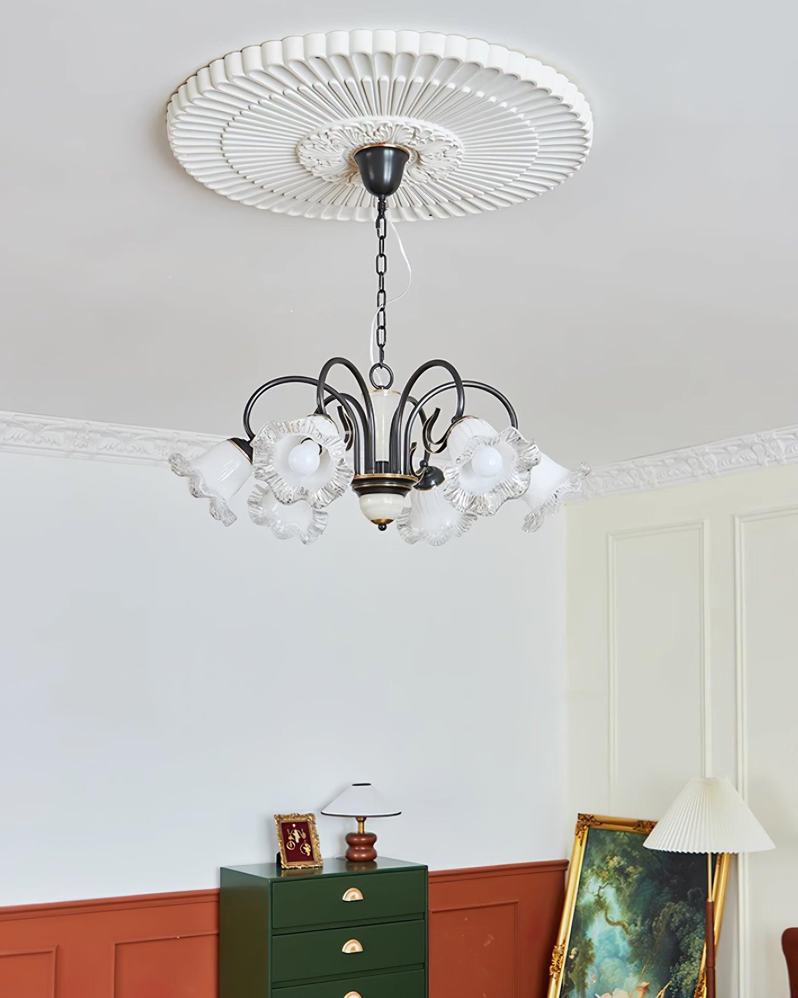 Umiron Gothic Iron Glass Chandelier-Neutral Decor