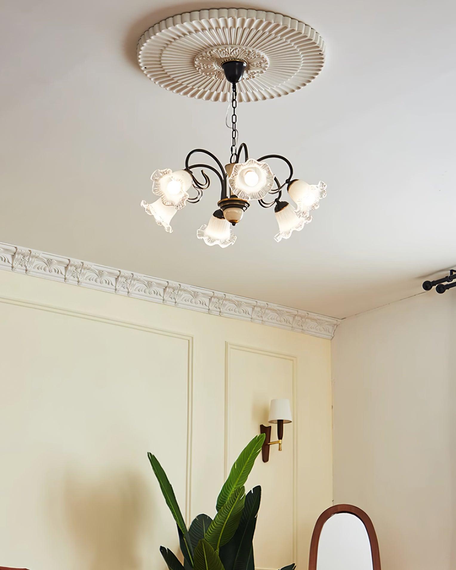 Umiron Gothic Iron Glass Chandelier-Neutral Decor