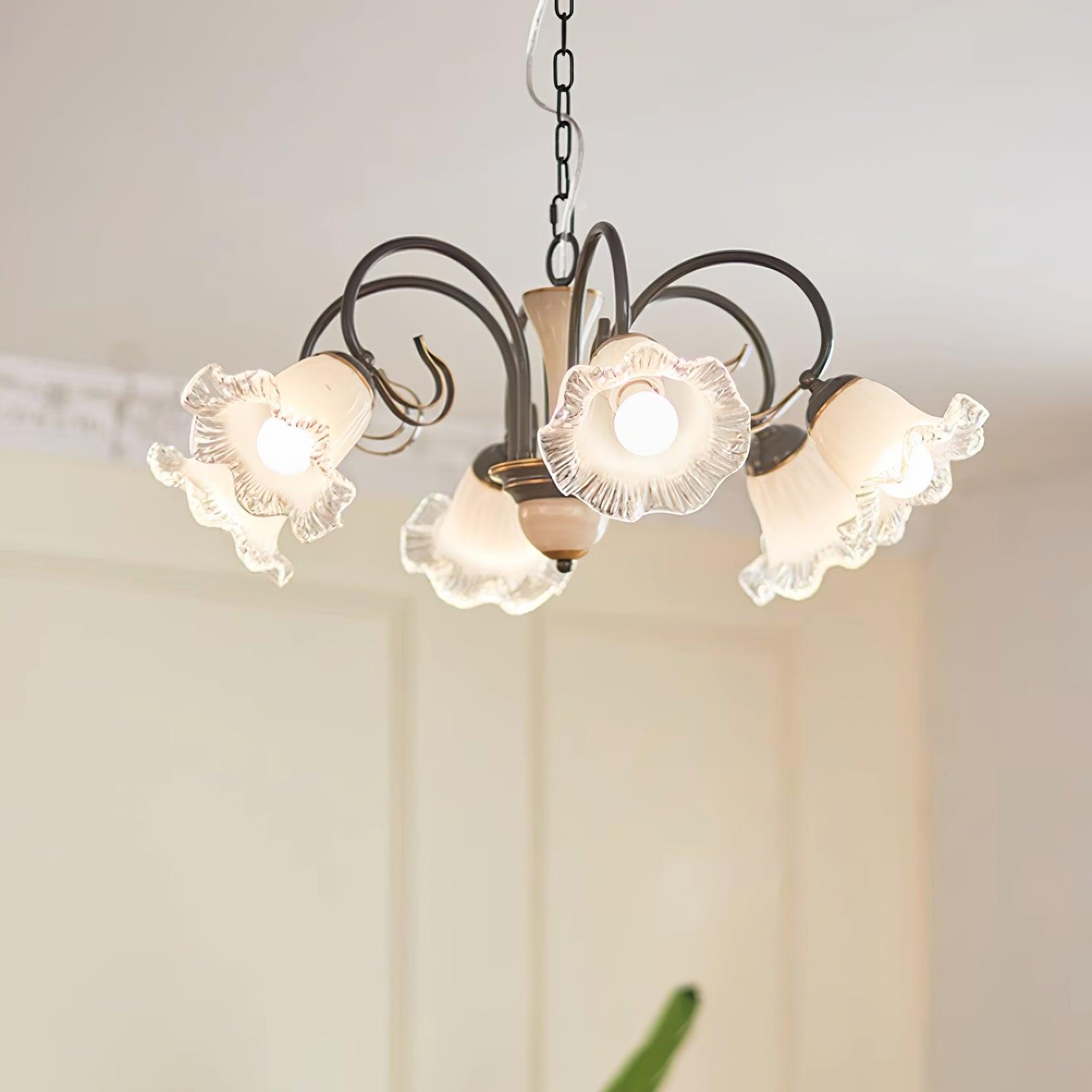 Umiron Gothic Iron Glass Chandelier-Neutral Decor