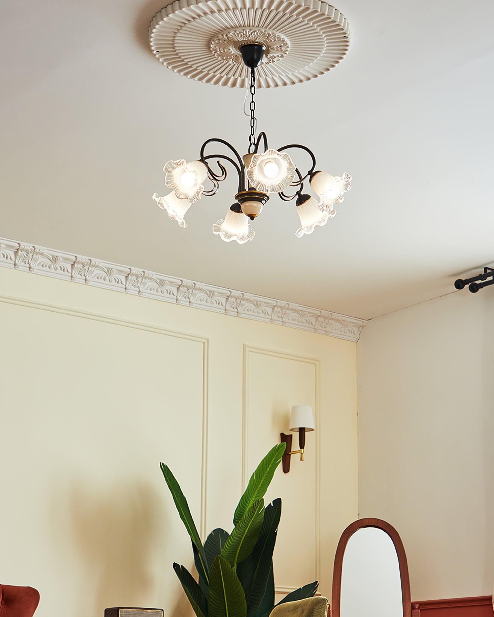 Umiron Gothic Iron Glass Chandelier-Neutral Decor