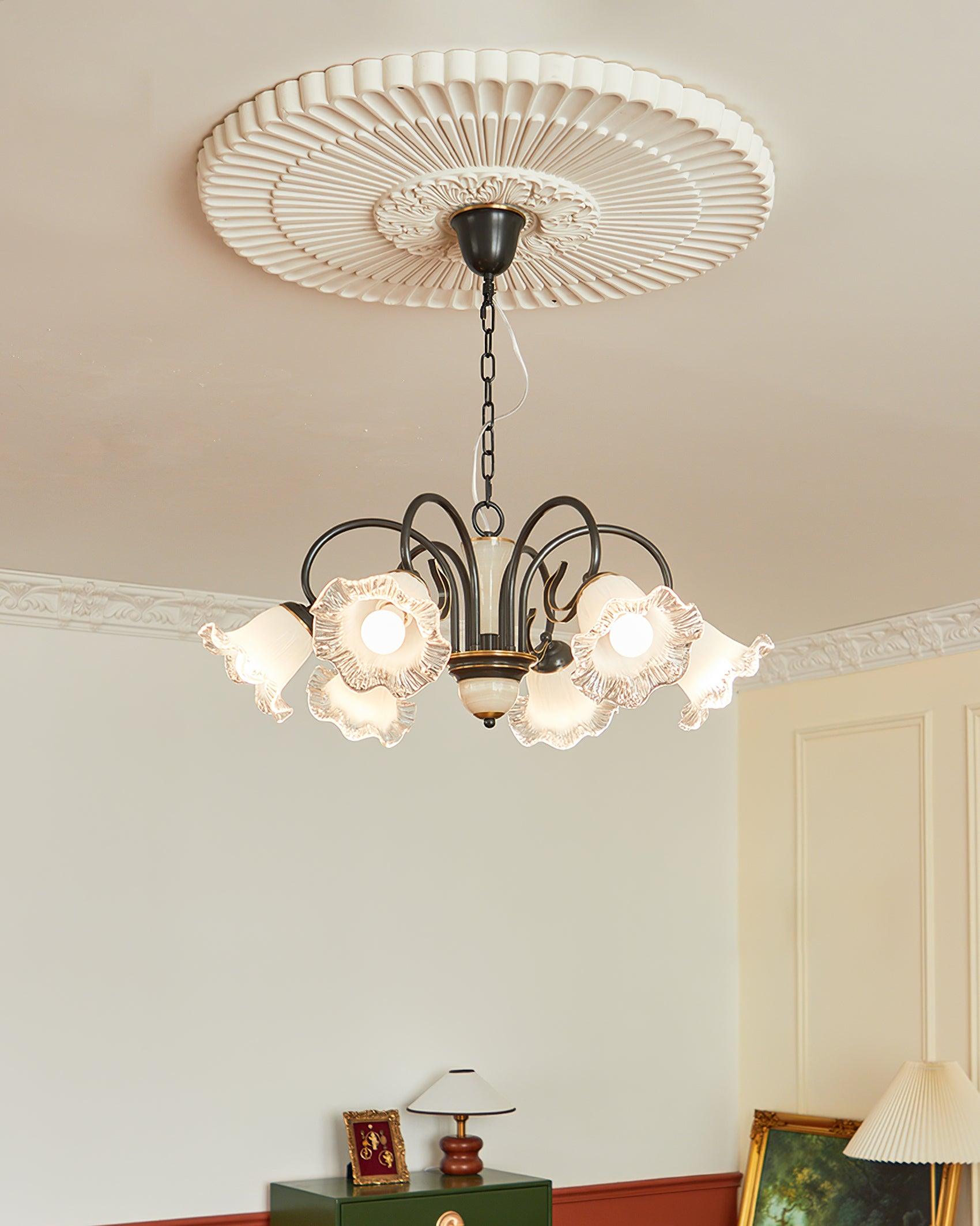 Umiron Gothic Iron Glass Chandelier-Neutral Decor