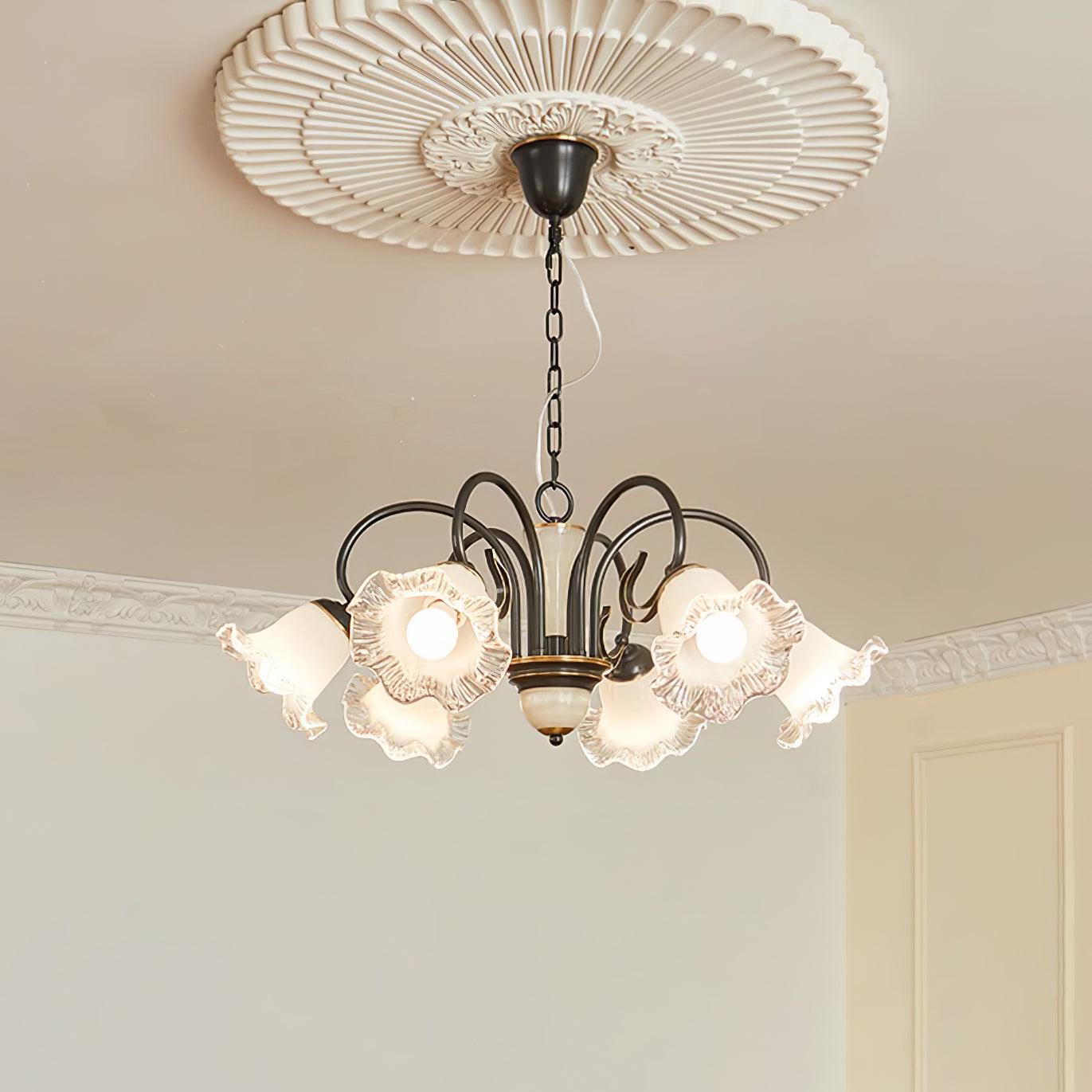 Umiron Gothic Iron Glass Chandelier-Neutral Decor