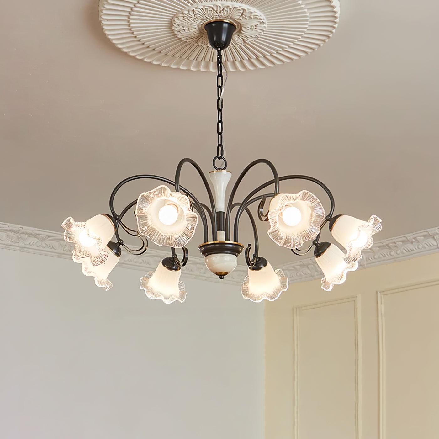 Umiron Gothic Iron Glass Chandelier-Neutral Decor