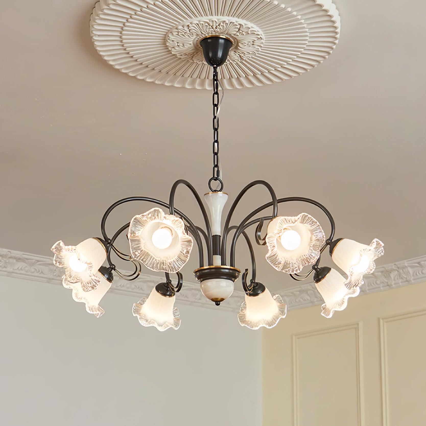 Umiron Gothic Iron Glass Chandelier-Neutral Decor