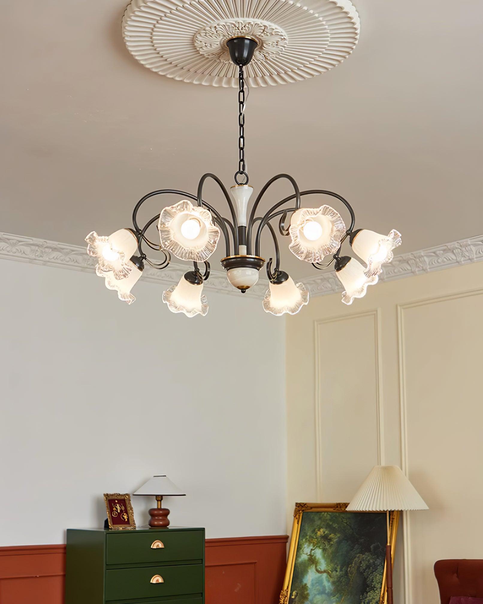 Umiron Gothic Iron Glass Chandelier-Neutral Decor