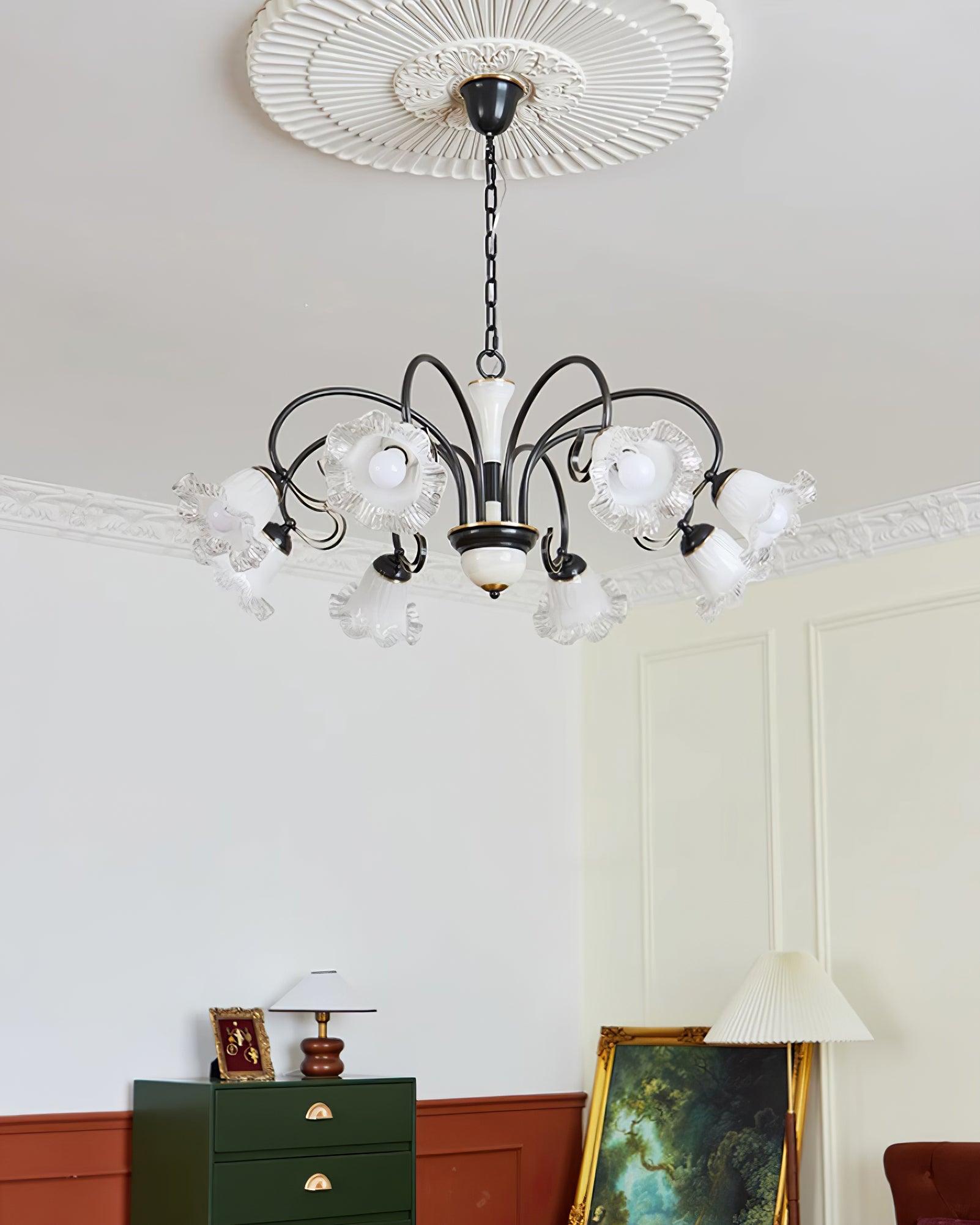 Umiron Gothic Iron Glass Chandelier-Neutral Decor