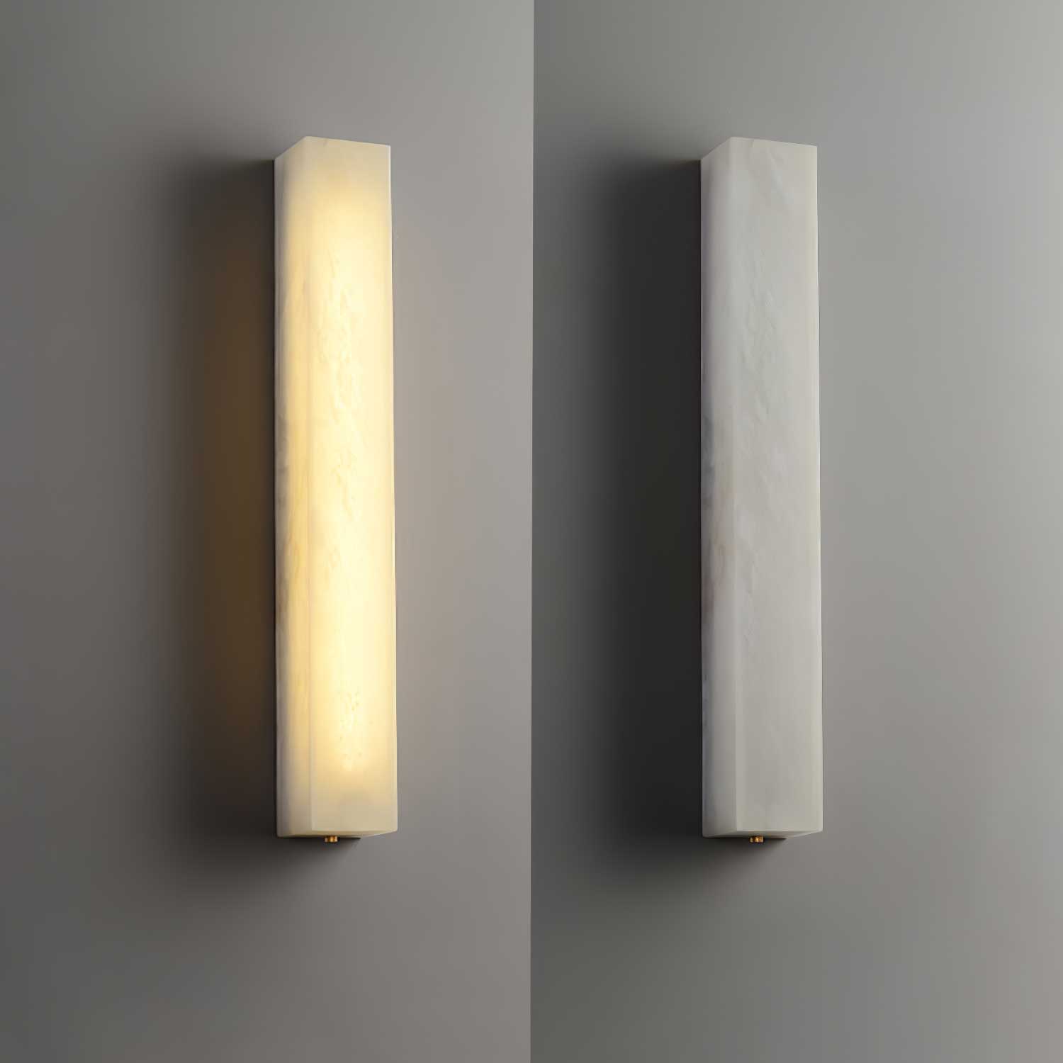 Irina Cylindrical Alabaster Wall Light-Neutral Decor