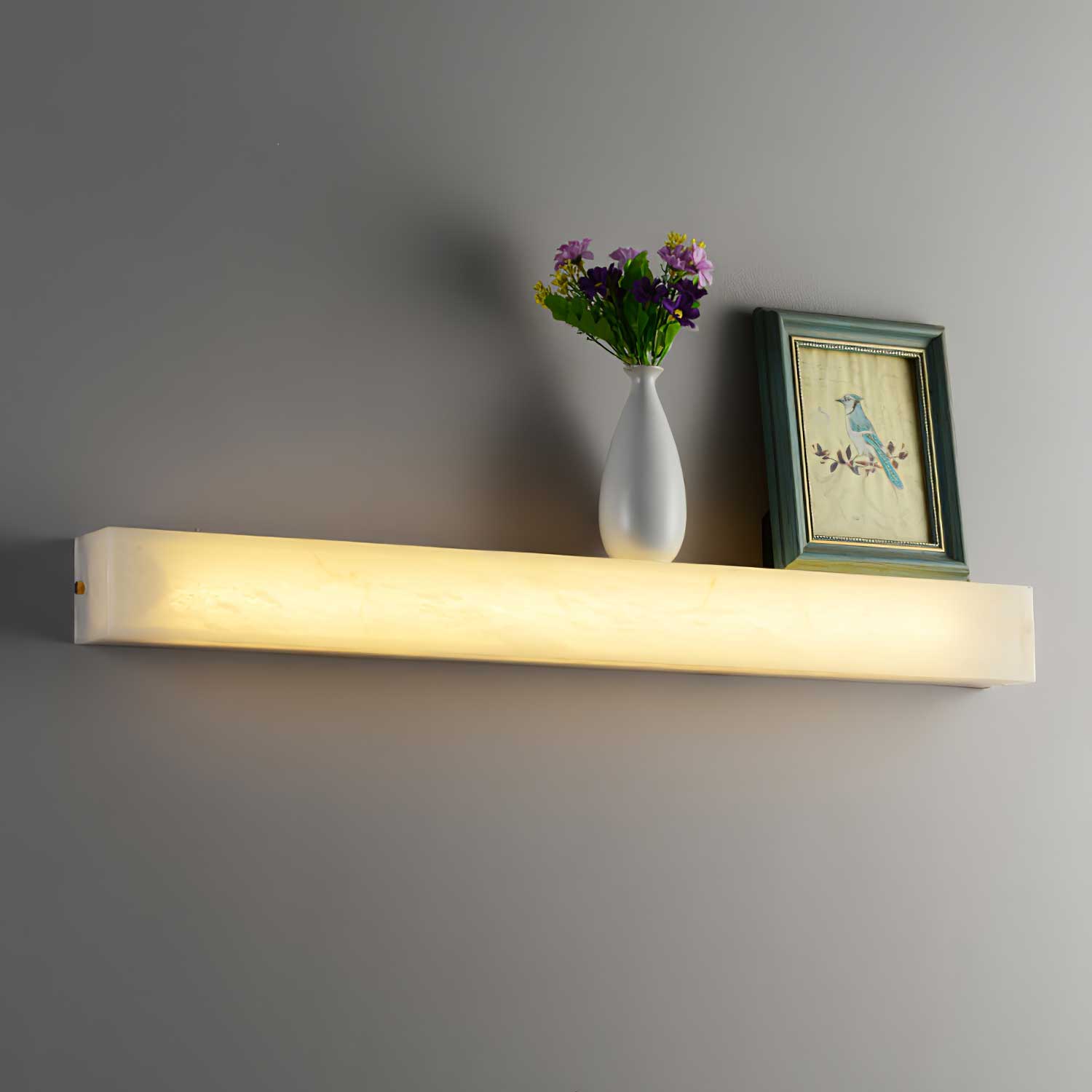 Irina Cylindrical Alabaster Wall Light-Neutral Decor