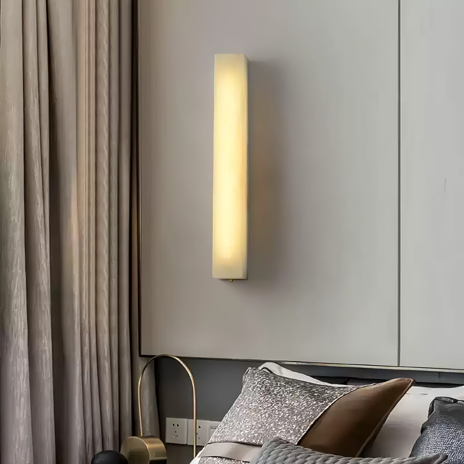 Irina Cylindrical Alabaster Wall Light-Neutral Decor