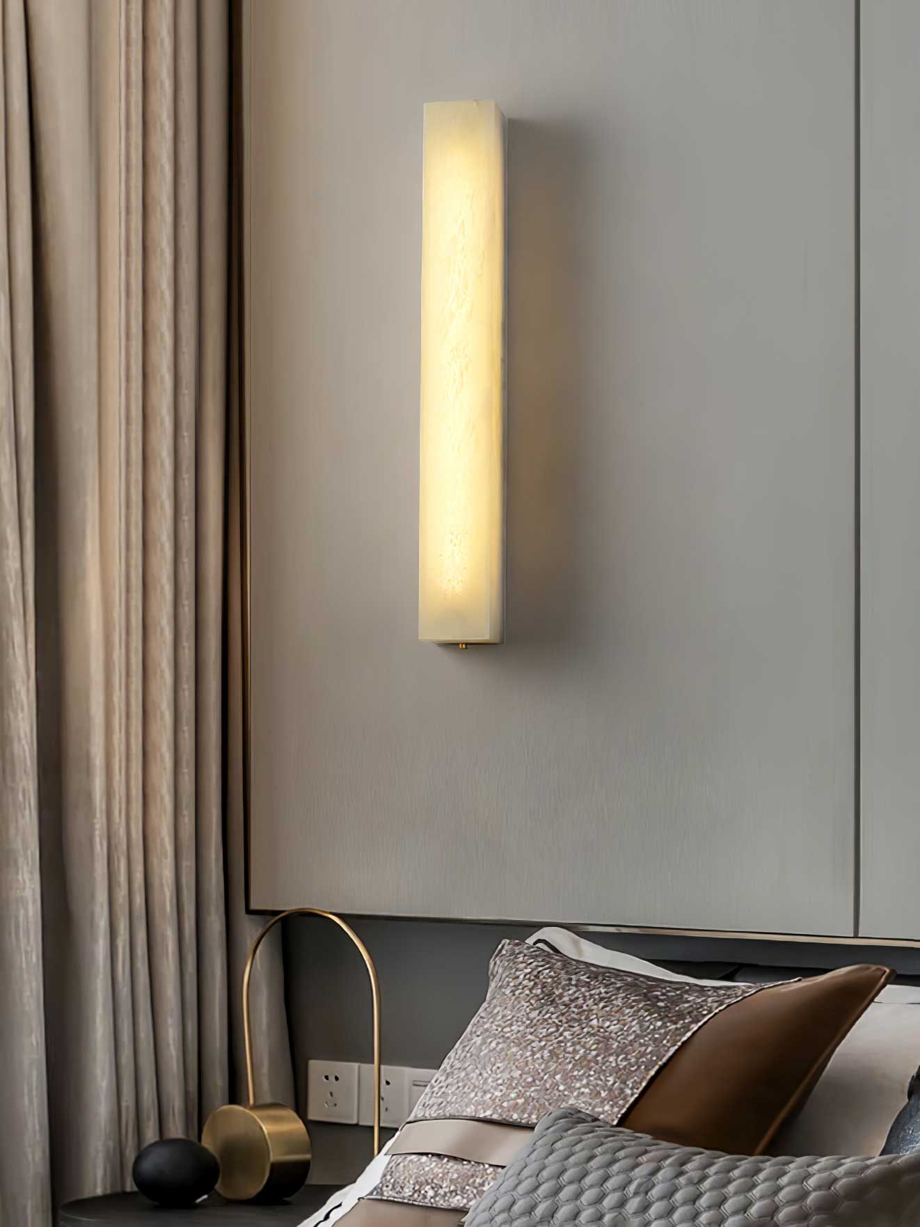 Irina Cylindrical Alabaster Wall Light-Neutral Decor
