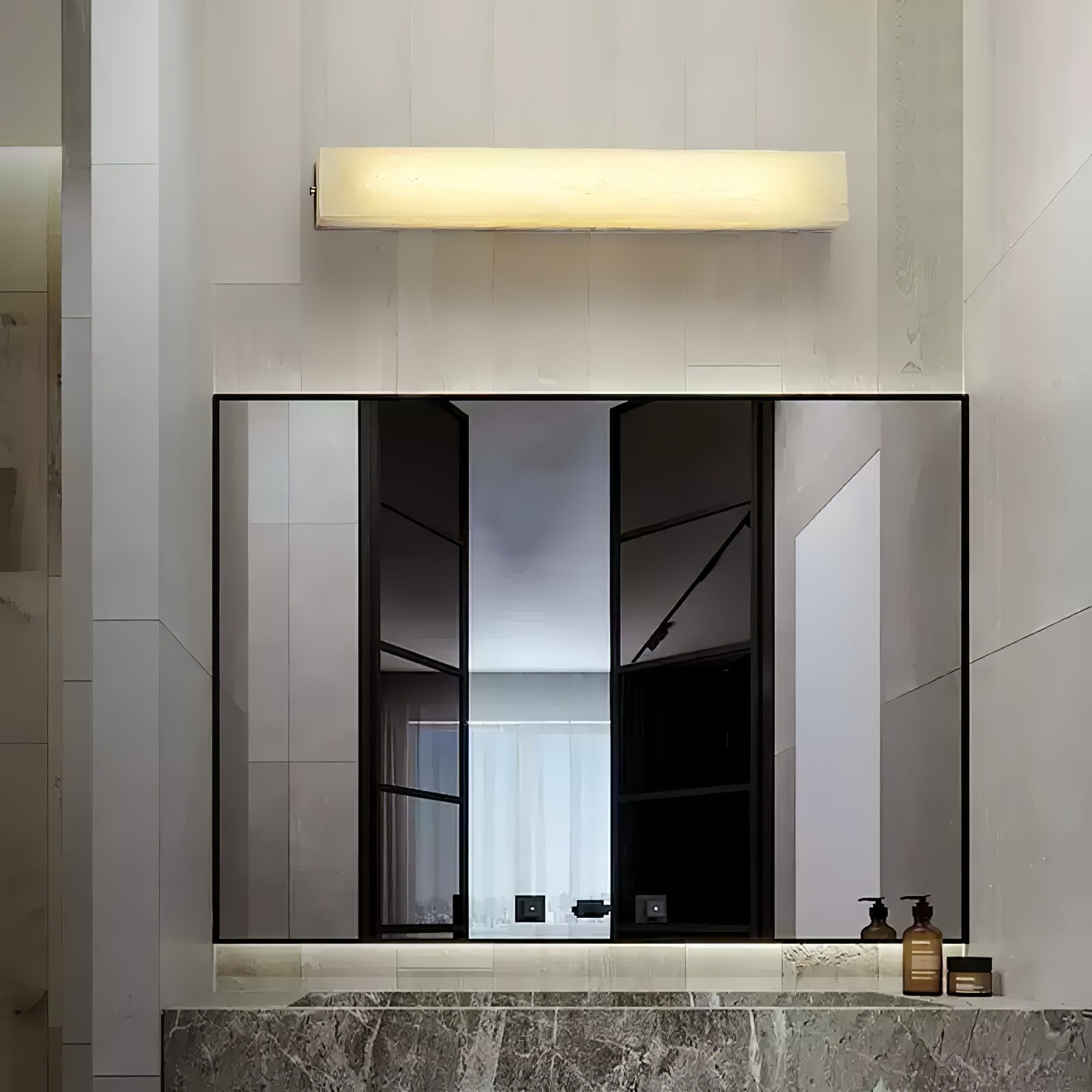 Irina Cylindrical Alabaster Wall Light-Neutral Decor