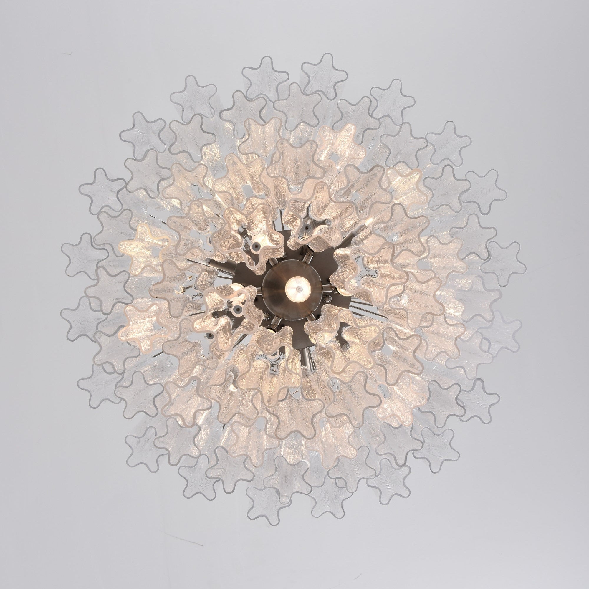 Aurora Chandelier Clear Glass Multi-Tier Crystal Glow-Neutral Decor