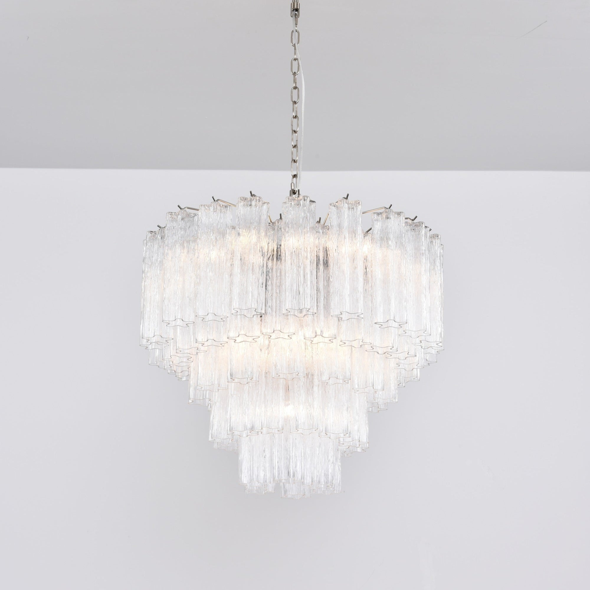 Aurora Chandelier Clear Glass Multi-Tier Crystal Glow-Neutral Decor