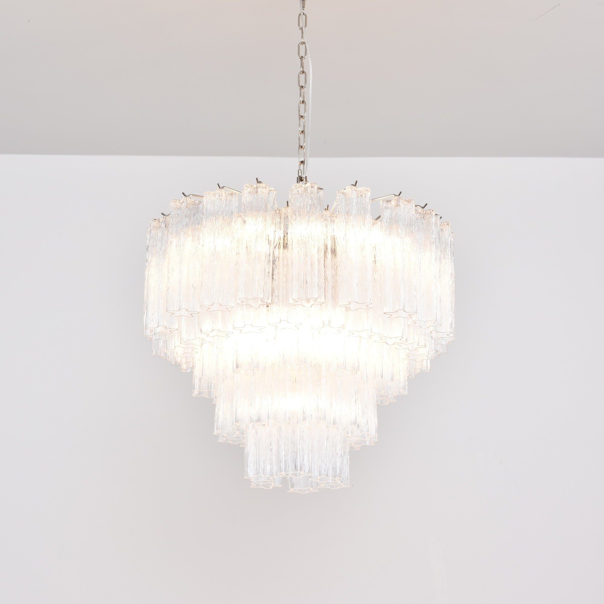 Aurora Chandelier Clear Glass Multi-Tier Crystal Glow-Neutral Decor