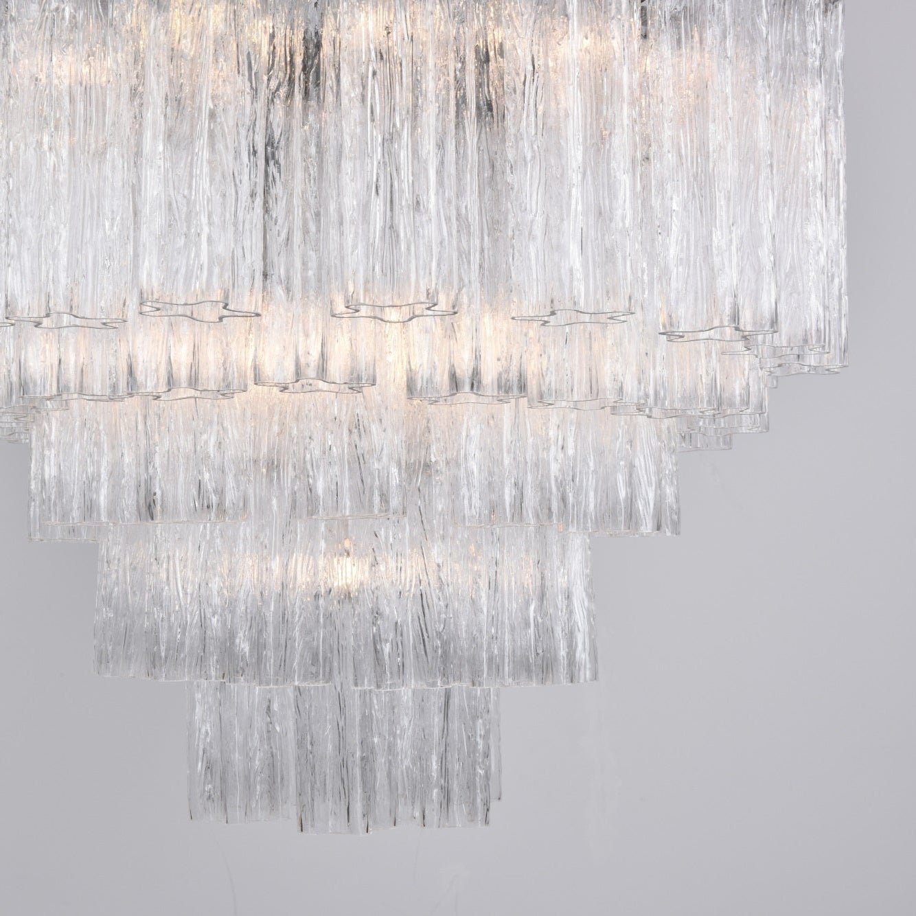 Aurora Chandelier Clear Glass Multi-Tier Crystal Glow-Neutral Decor