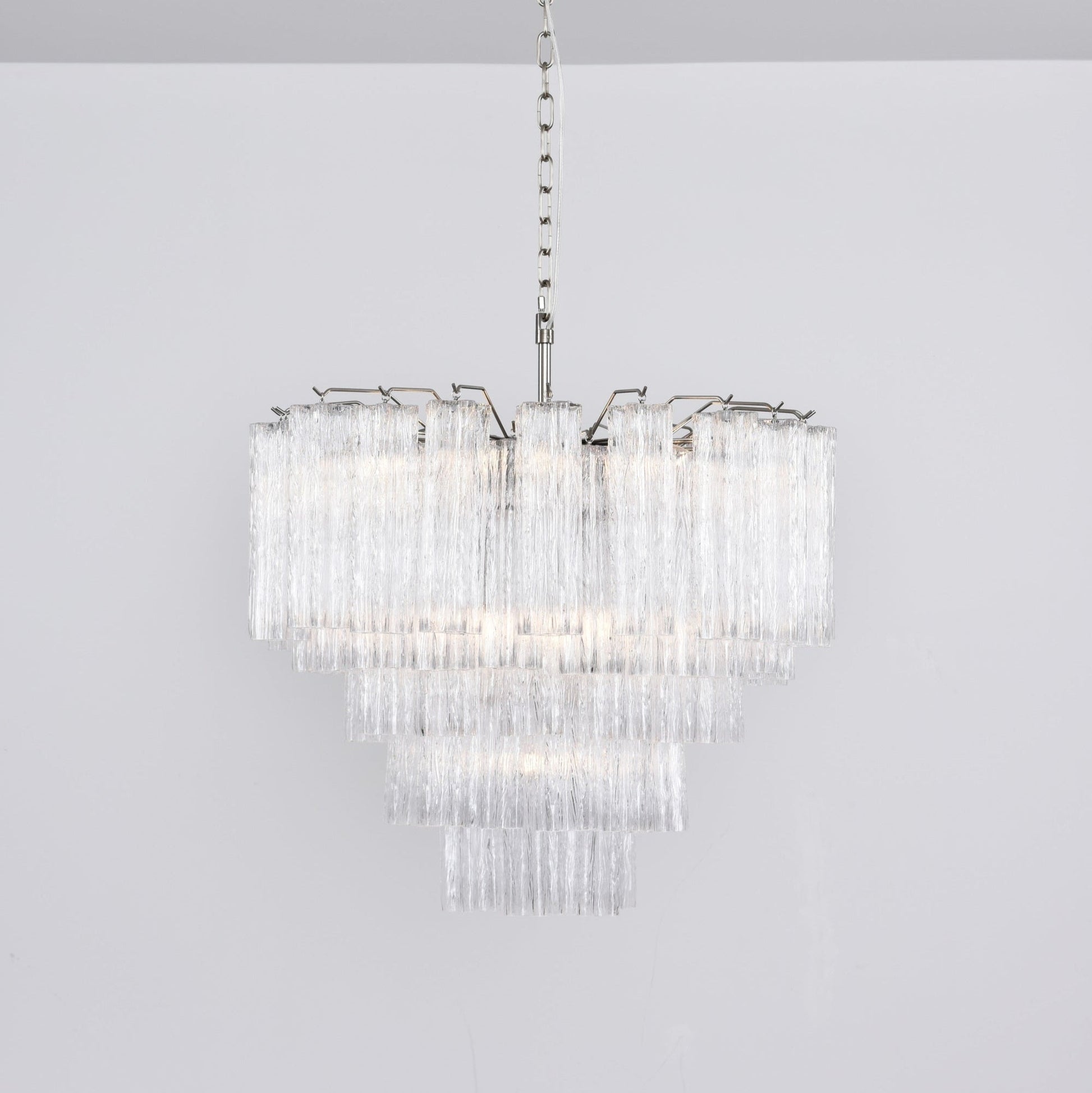Aurora Chandelier Clear Glass Multi-Tier Crystal Glow-Neutral Decor