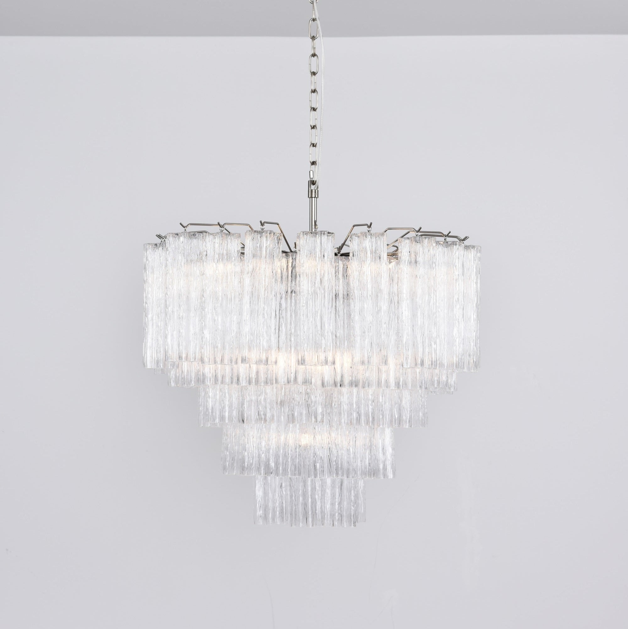 Aurora Chandelier Clear Glass Multi-Tier Crystal Glow-Neutral Decor