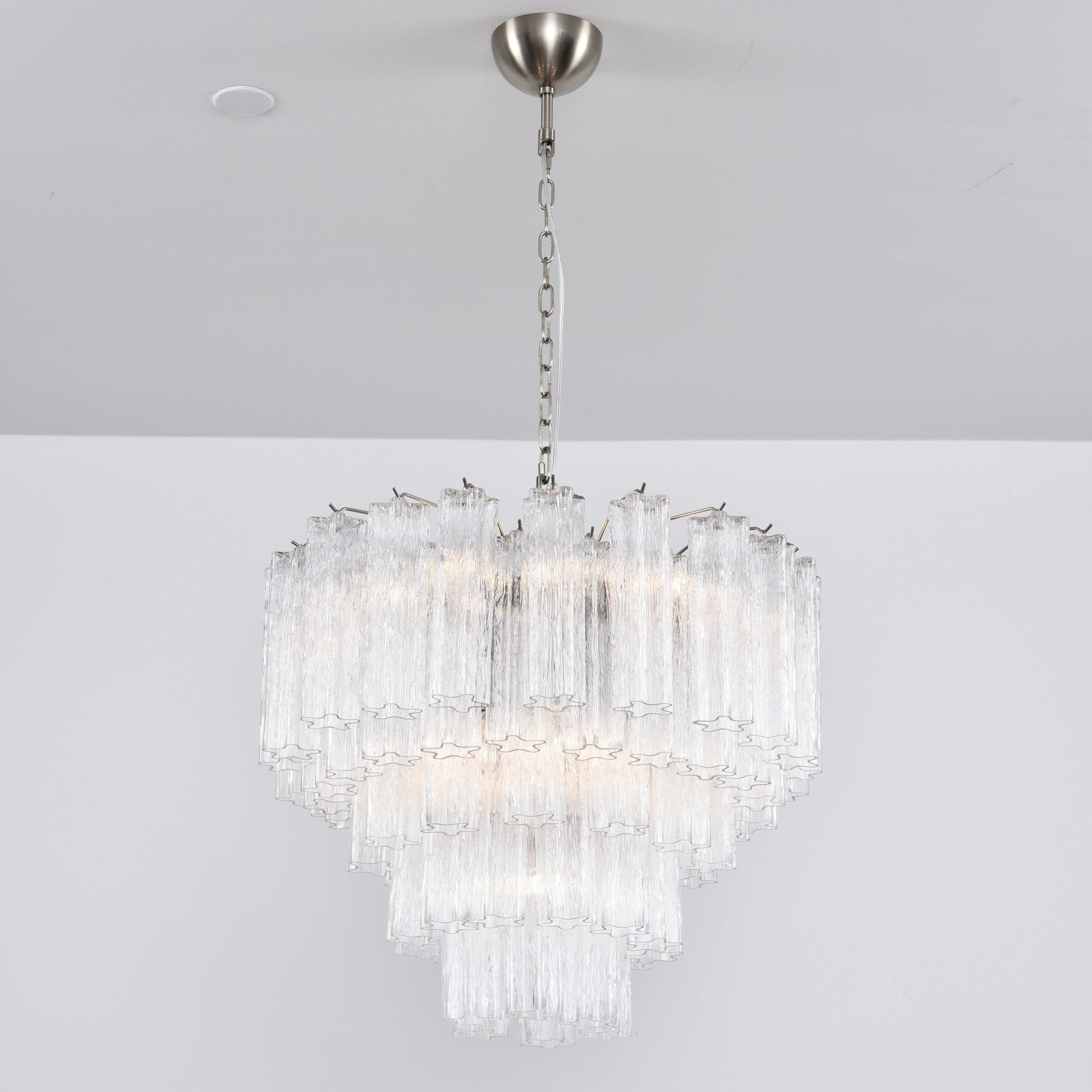 Aurora Chandelier Clear Glass Multi-Tier Crystal Glow-Neutral Decor