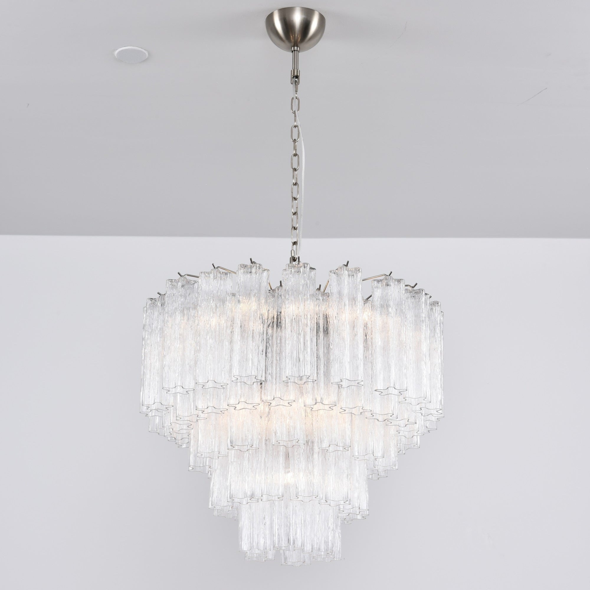 Aurora Chandelier Clear Glass Multi-Tier Crystal Glow-Neutral Decor