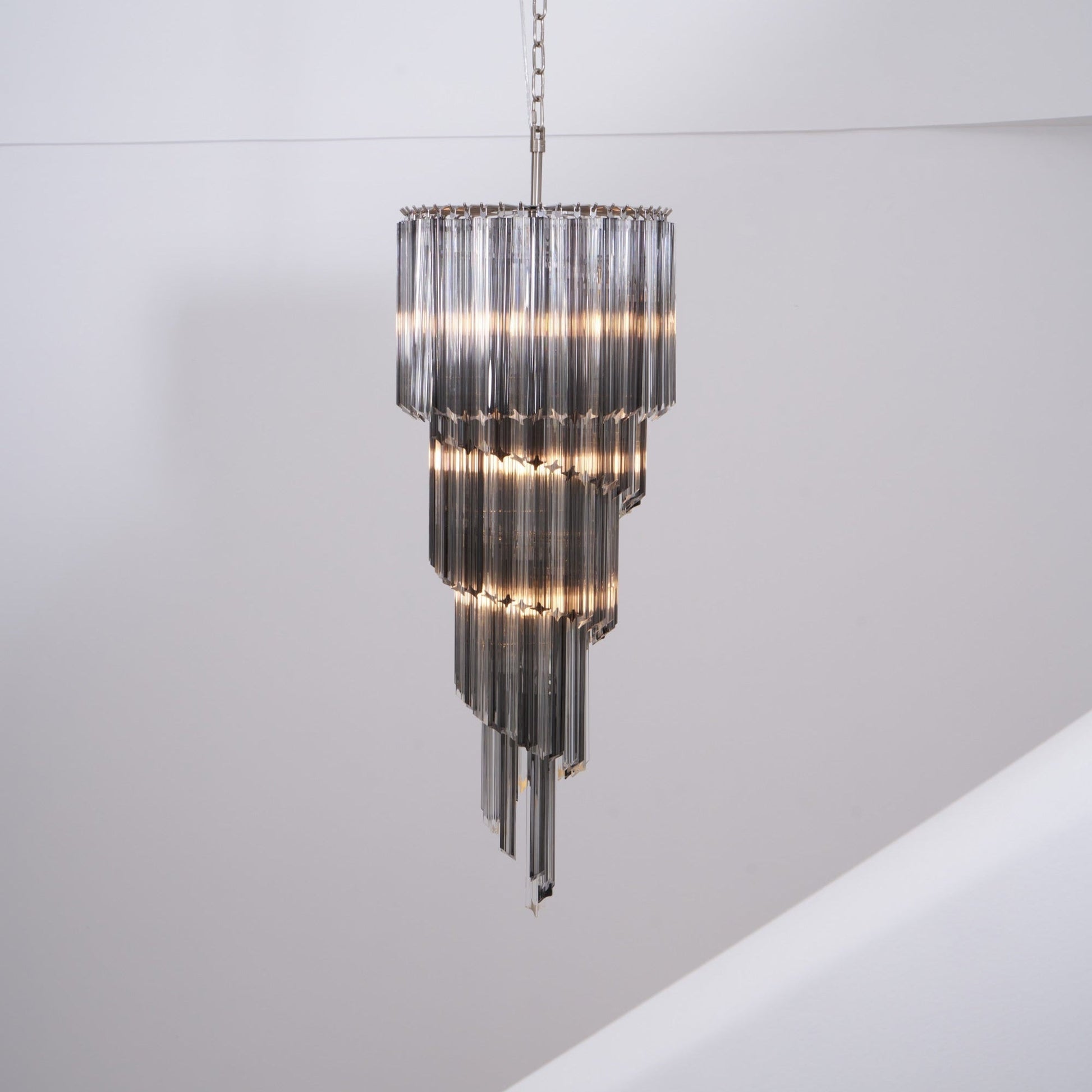 Aurora Chandelier Smoked Glass Spiral-Neutral Decor