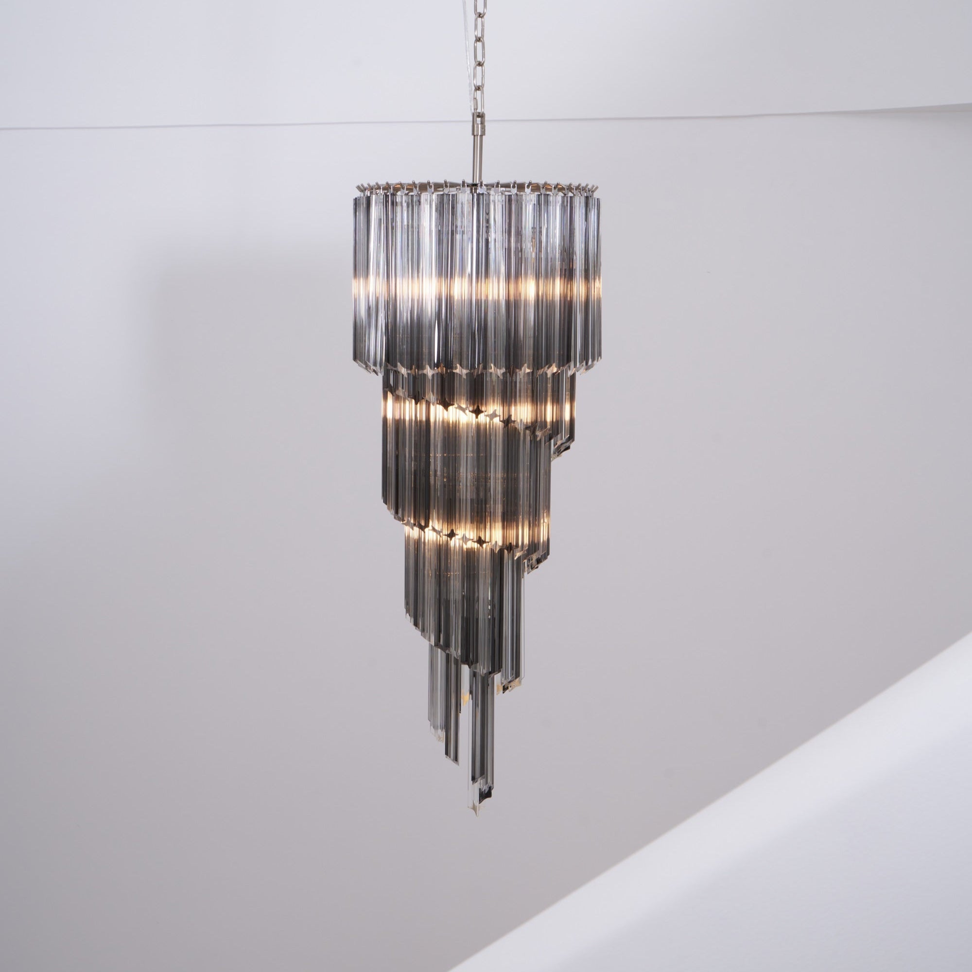 Aurora Chandelier Smoked Glass Spiral-Neutral Decor