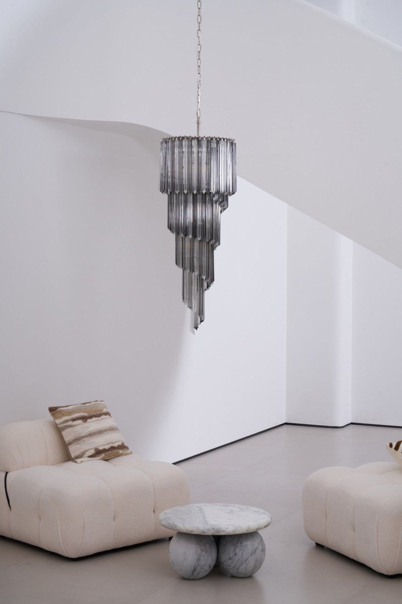 Aurora Chandelier Smoked Glass Spiral-Neutral Decor