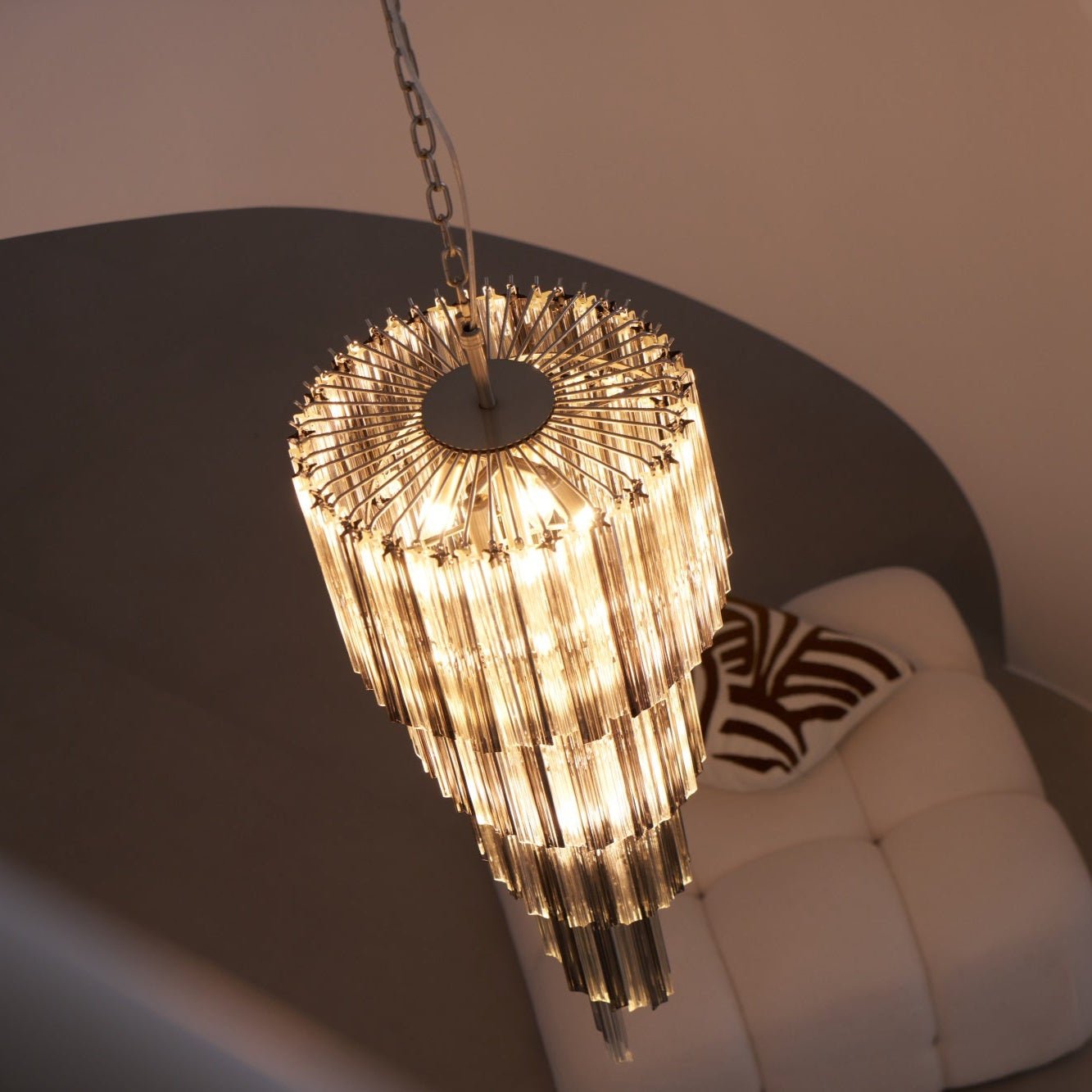 Aurora Chandelier Smoked Glass Spiral-Neutral Decor