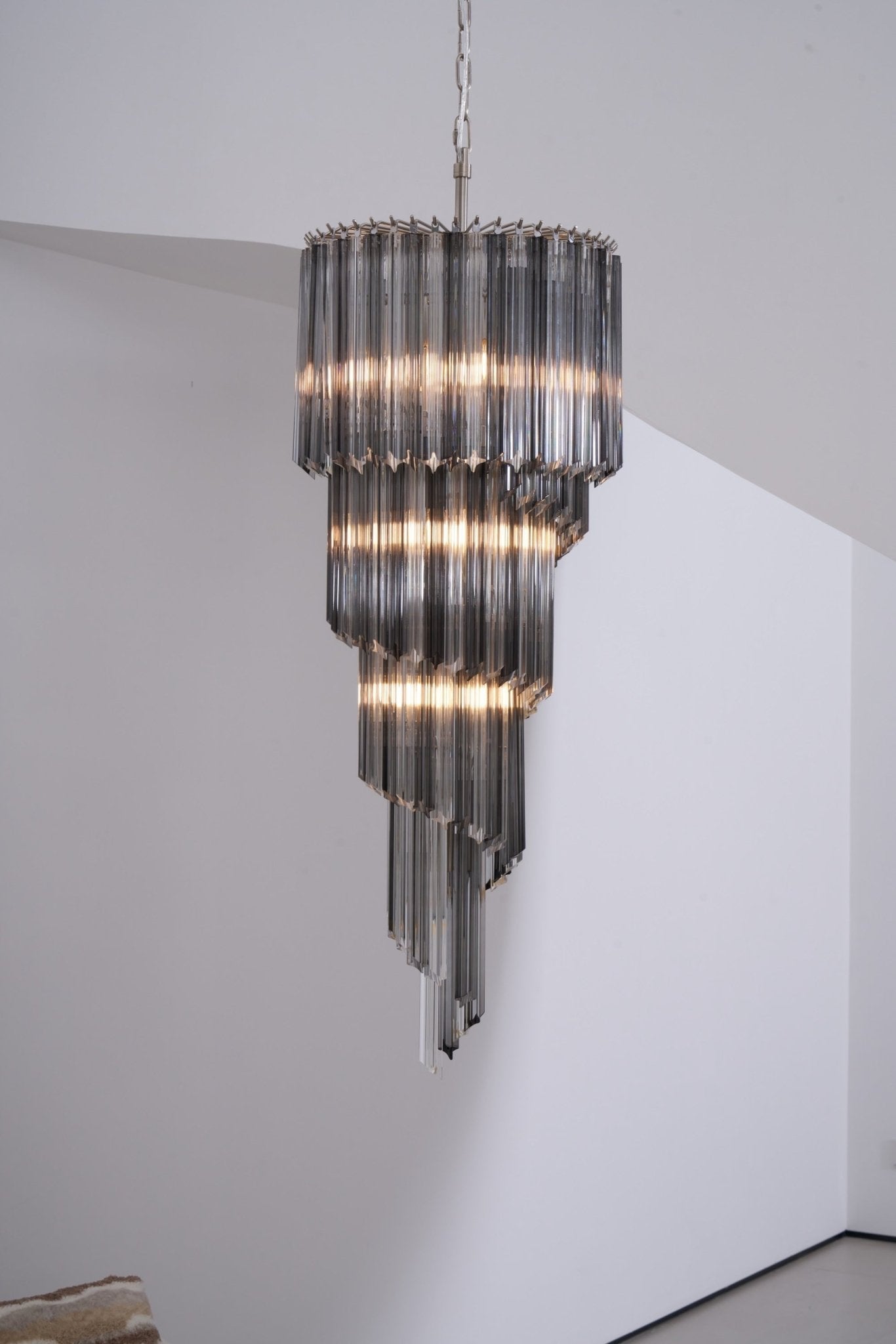 Aurora Chandelier Smoked Glass Spiral-Neutral Decor